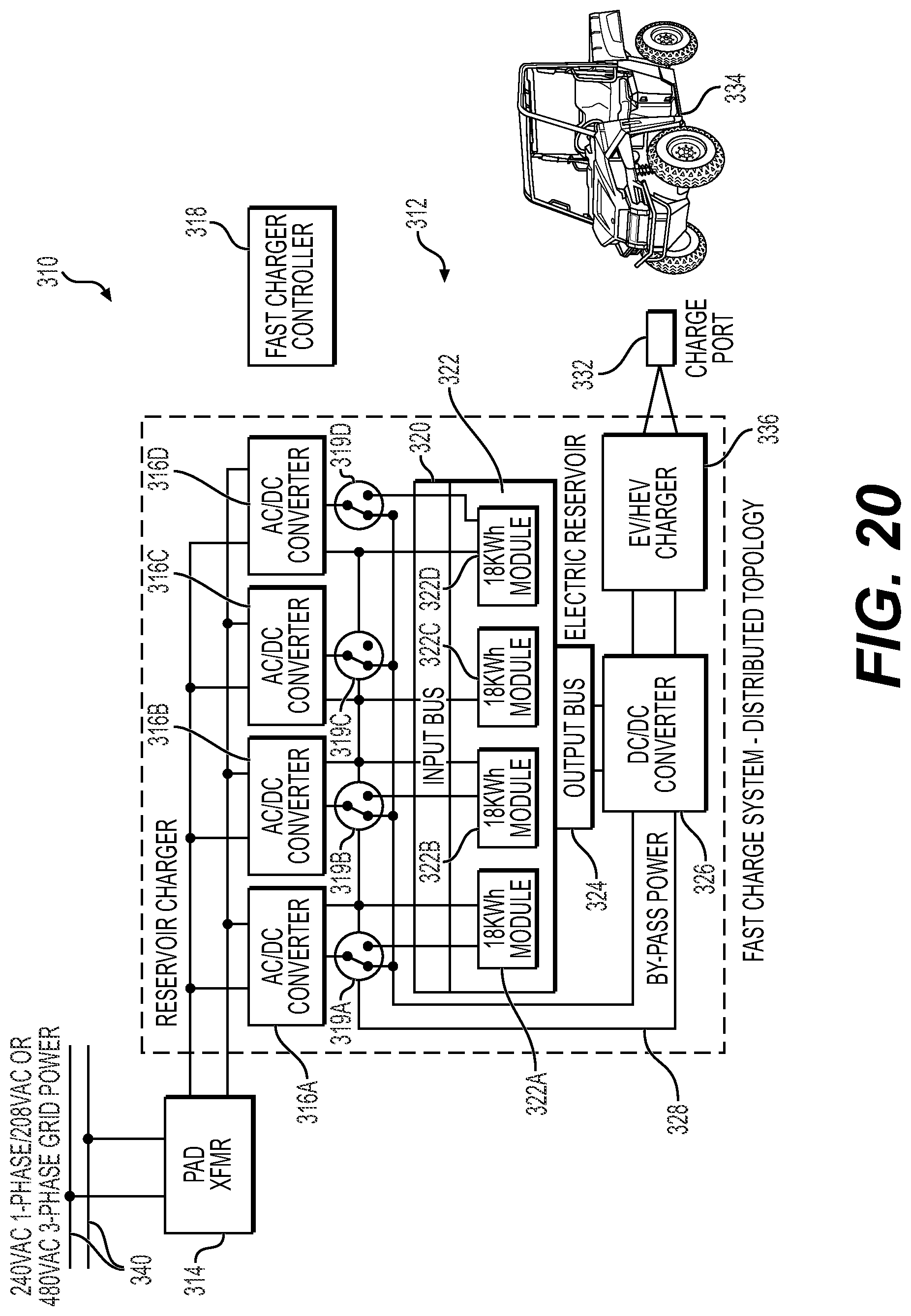 Patent US12328018 Figure 20 – Electric vehicle (EV) fast charge station and system