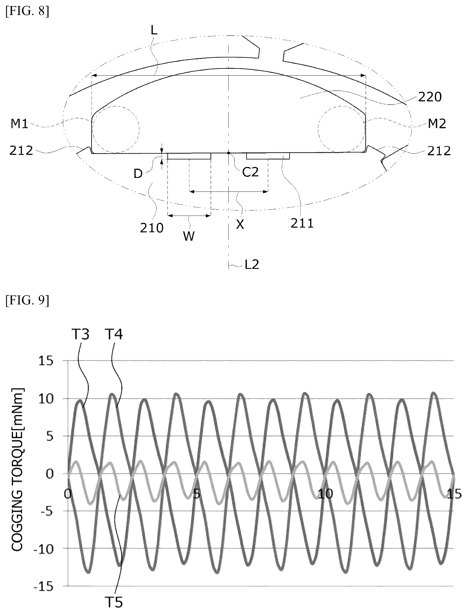 Patent US12328035 Figure 8 – Motor having rotor structure with grooves to reduce cogging torque