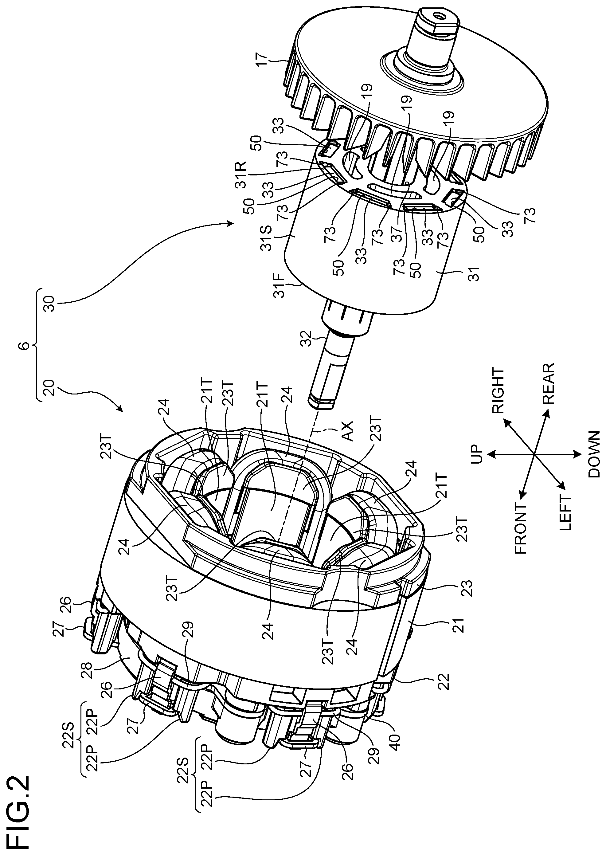 Patent US12328045 Figure 2 – Electric work machine