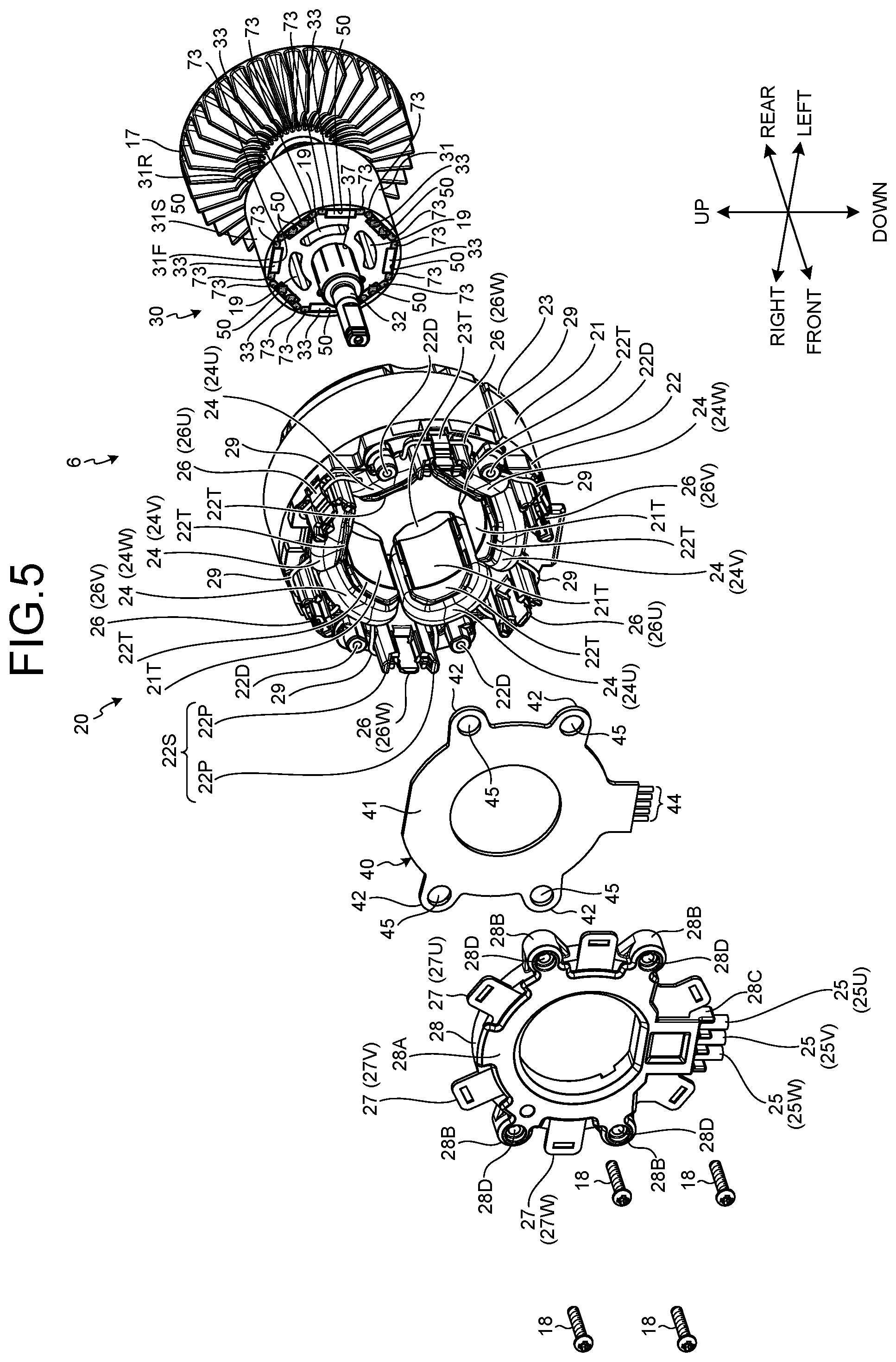 Patent US12328045 Figure 5 – Electric work machine
