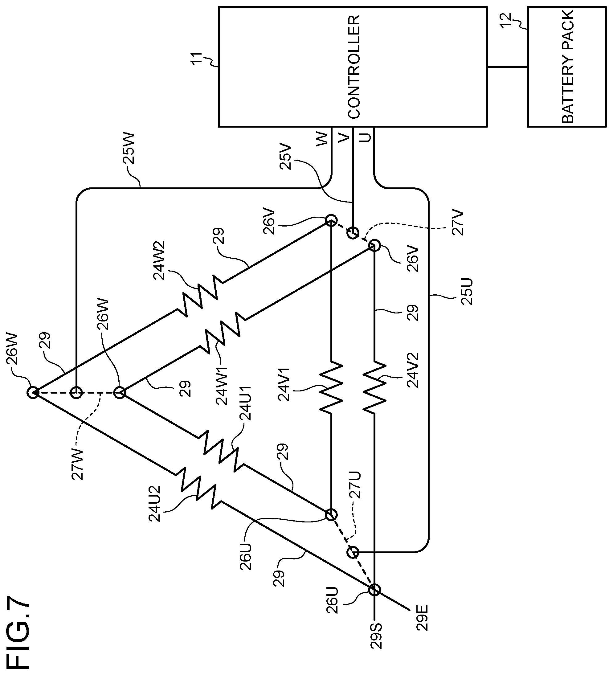 Patent US12328045 Figure 7 – Electric work machine