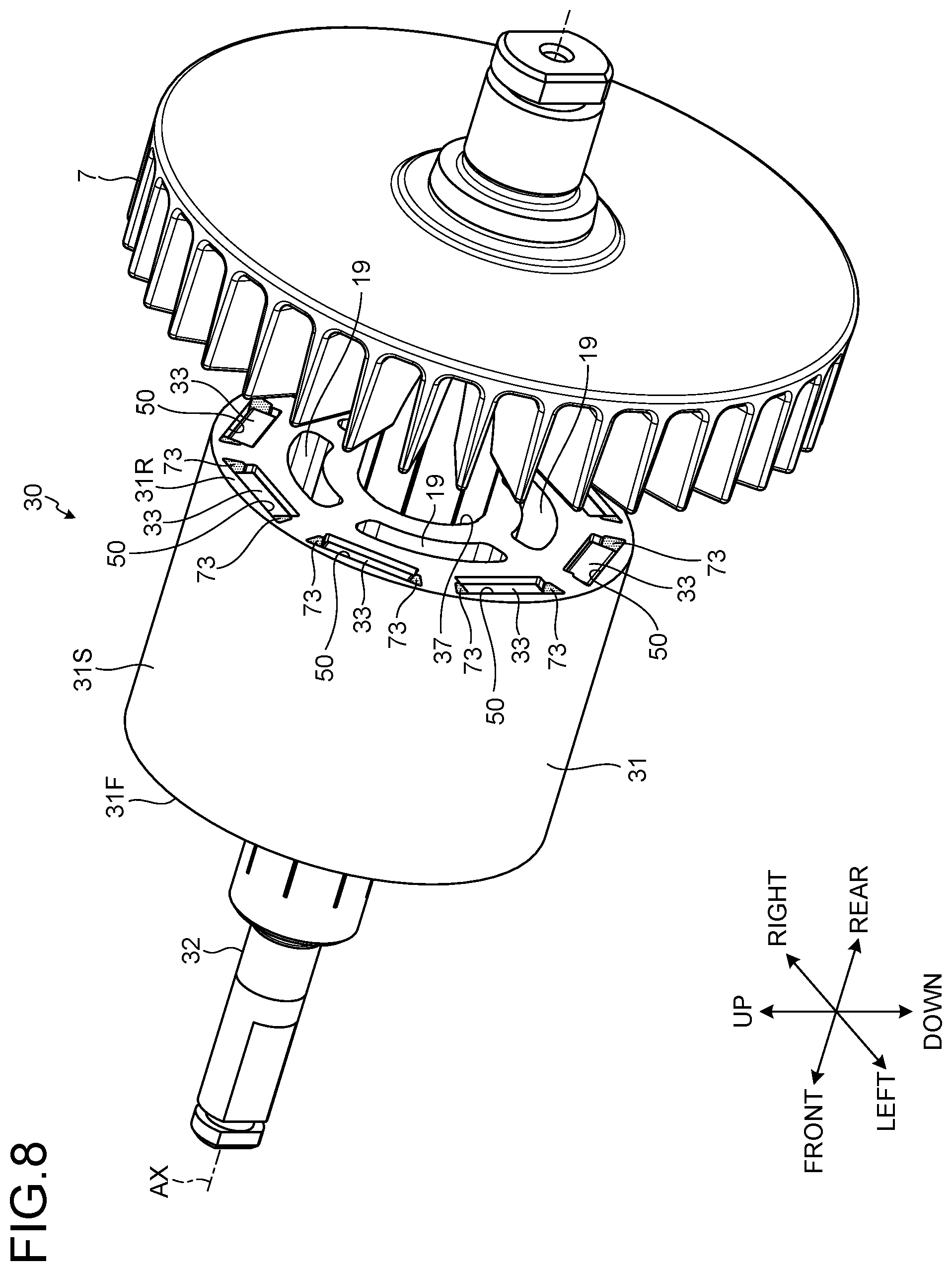 Patent US12328045 Figure 8 – Electric work machine