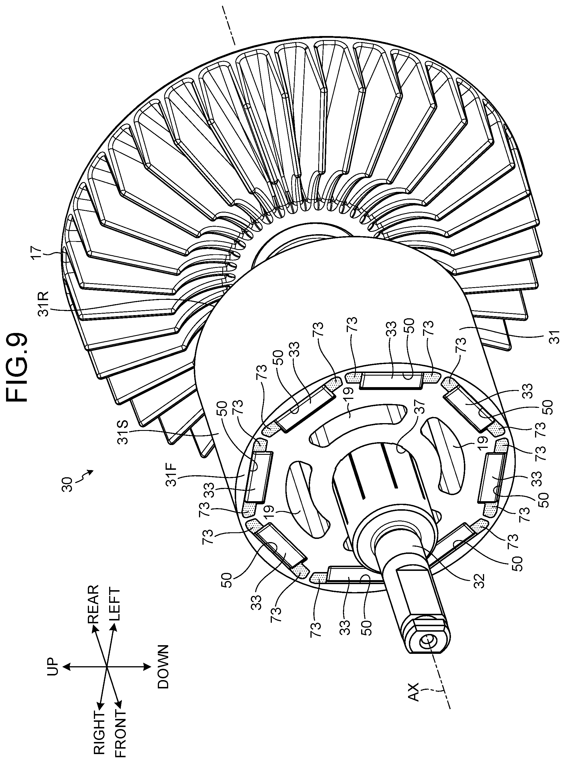 Patent US12328045 Figure 9 – Electric work machine