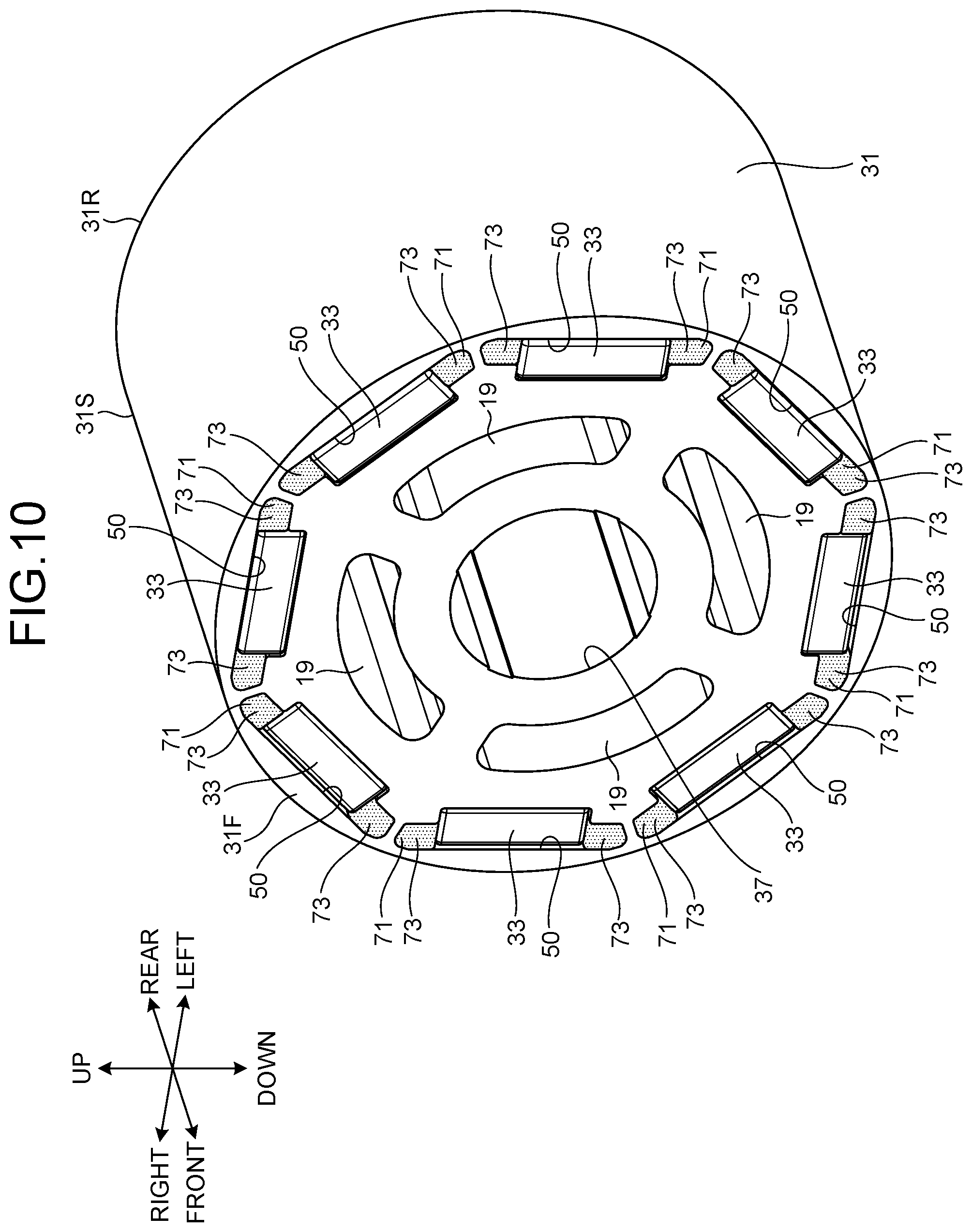 Patent US12328045 Figure 10 – Electric work machine
