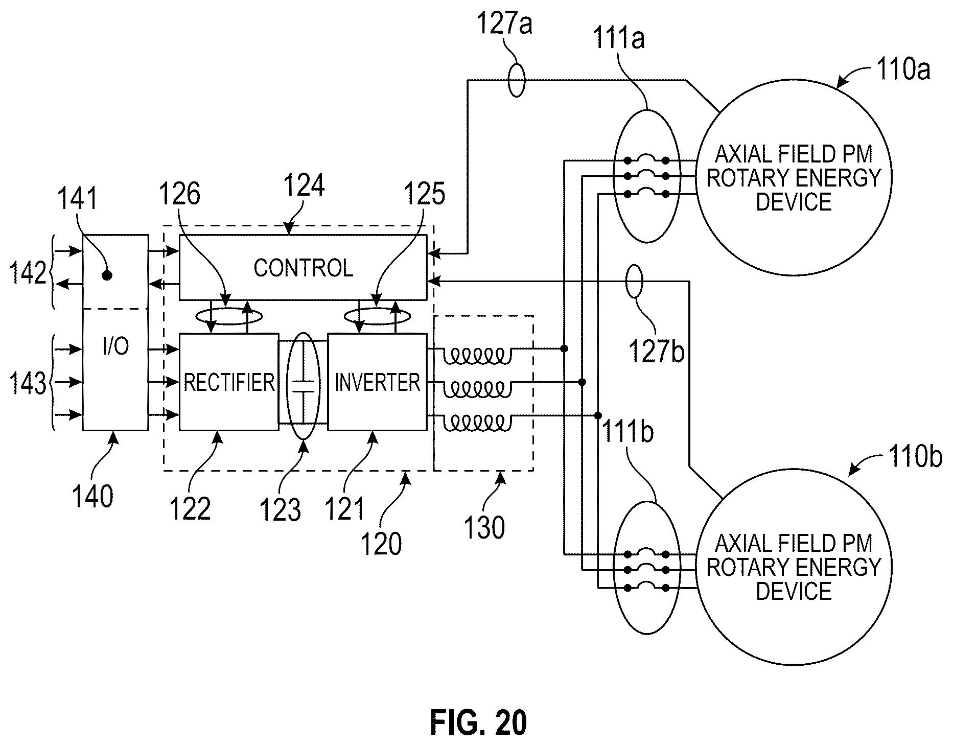 Patent US12328046 Figure 13 – Axial field rotary energy device having PCB stator and variable frequency drive