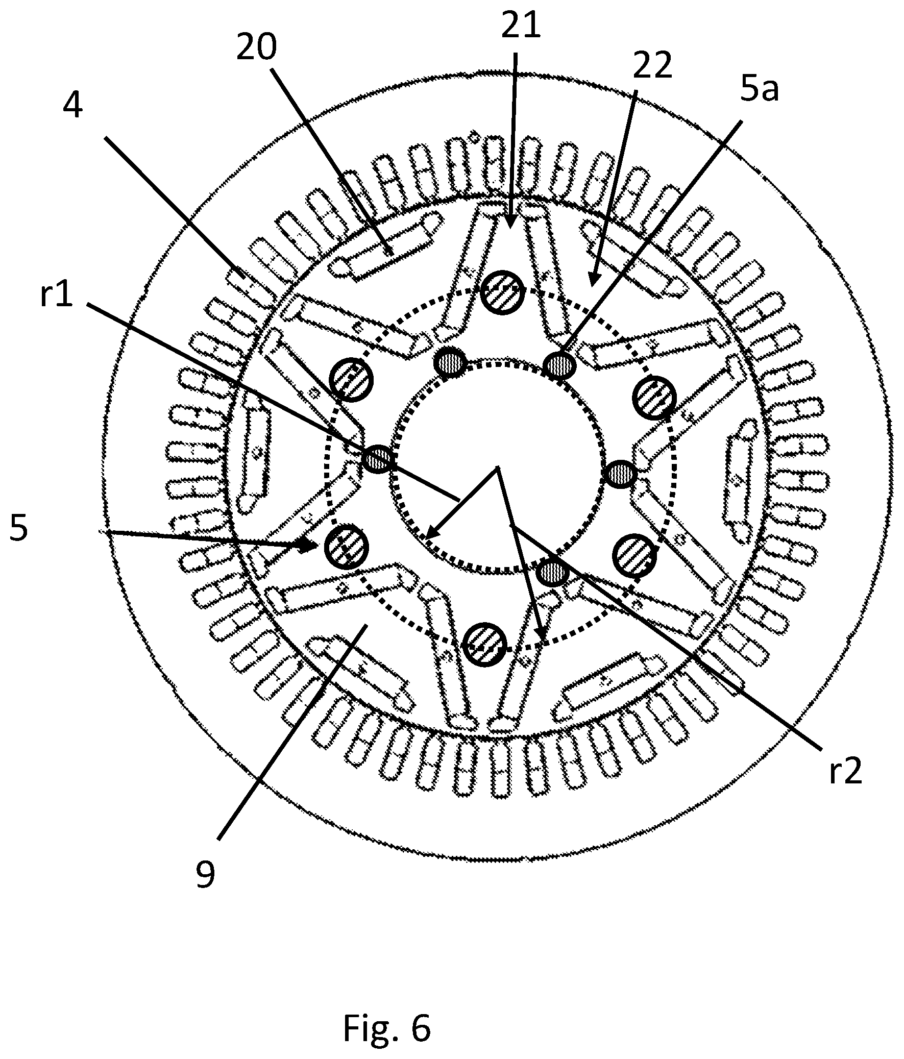 Patent US12328053 Figure 5 – Electric machine with rotor cooling
