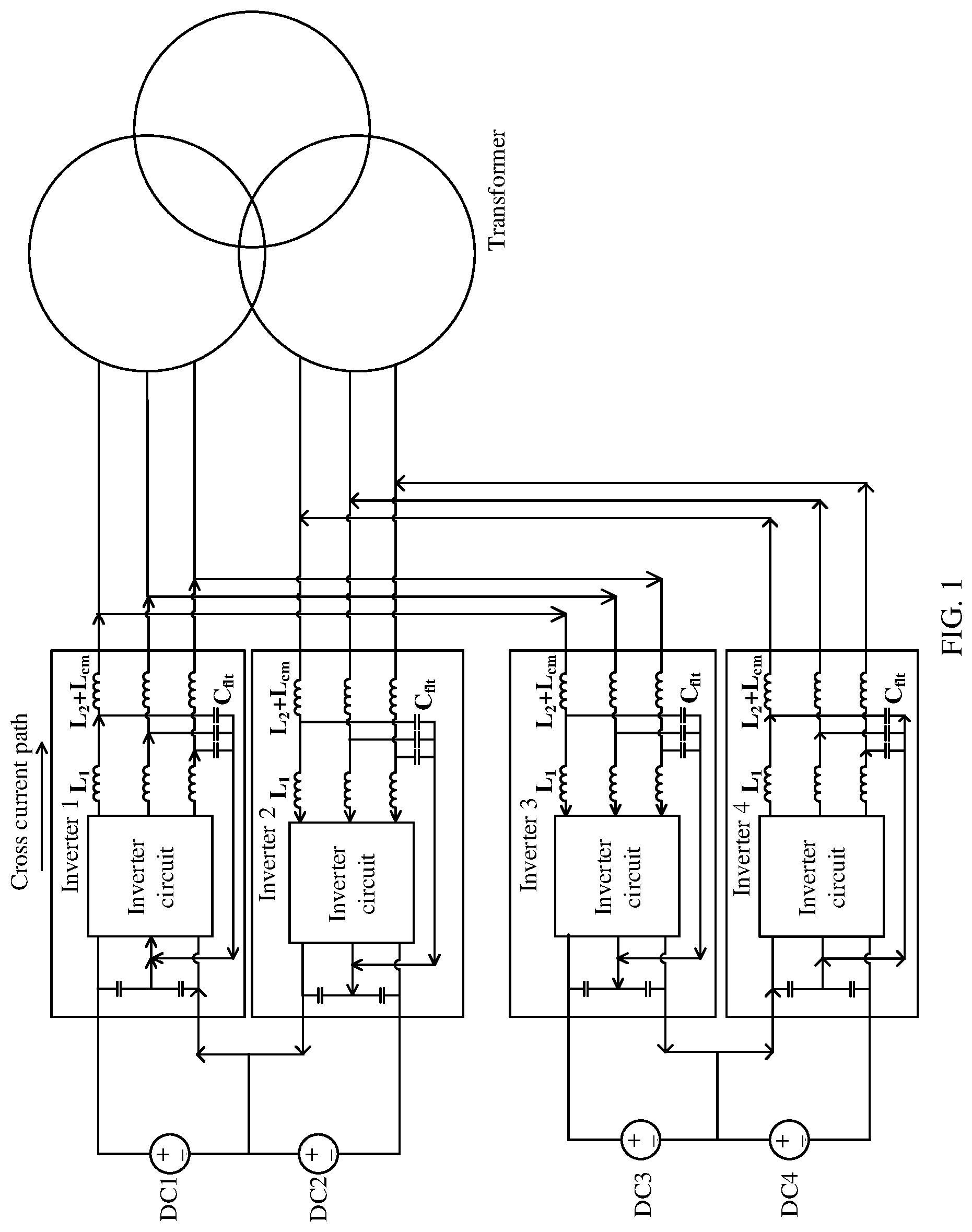 Patent US12328061 Figure 1 – Method and apparatus for suppressing cross current in inverter parallel system