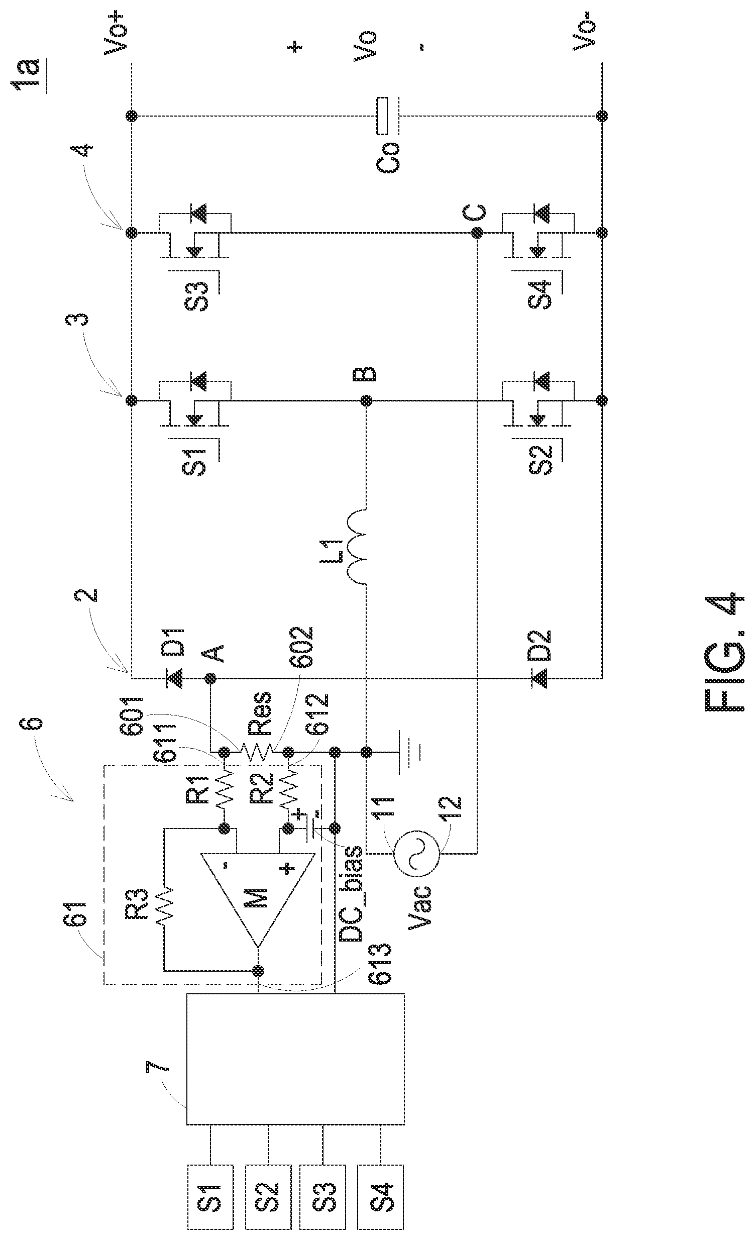 Patent US12328063 Figure 6 – Totem pole power factor correction circuit