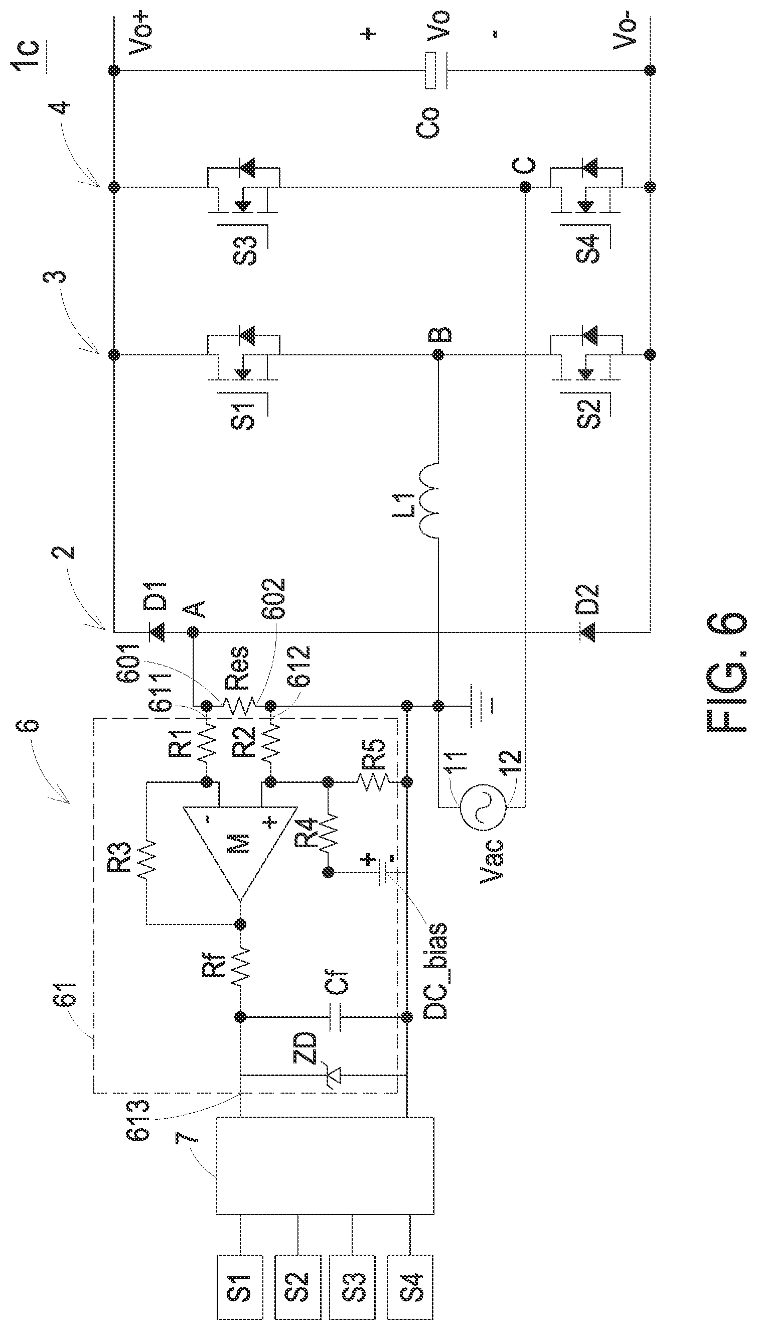 Patent US12328063 Figure 8 – Totem pole power factor correction circuit