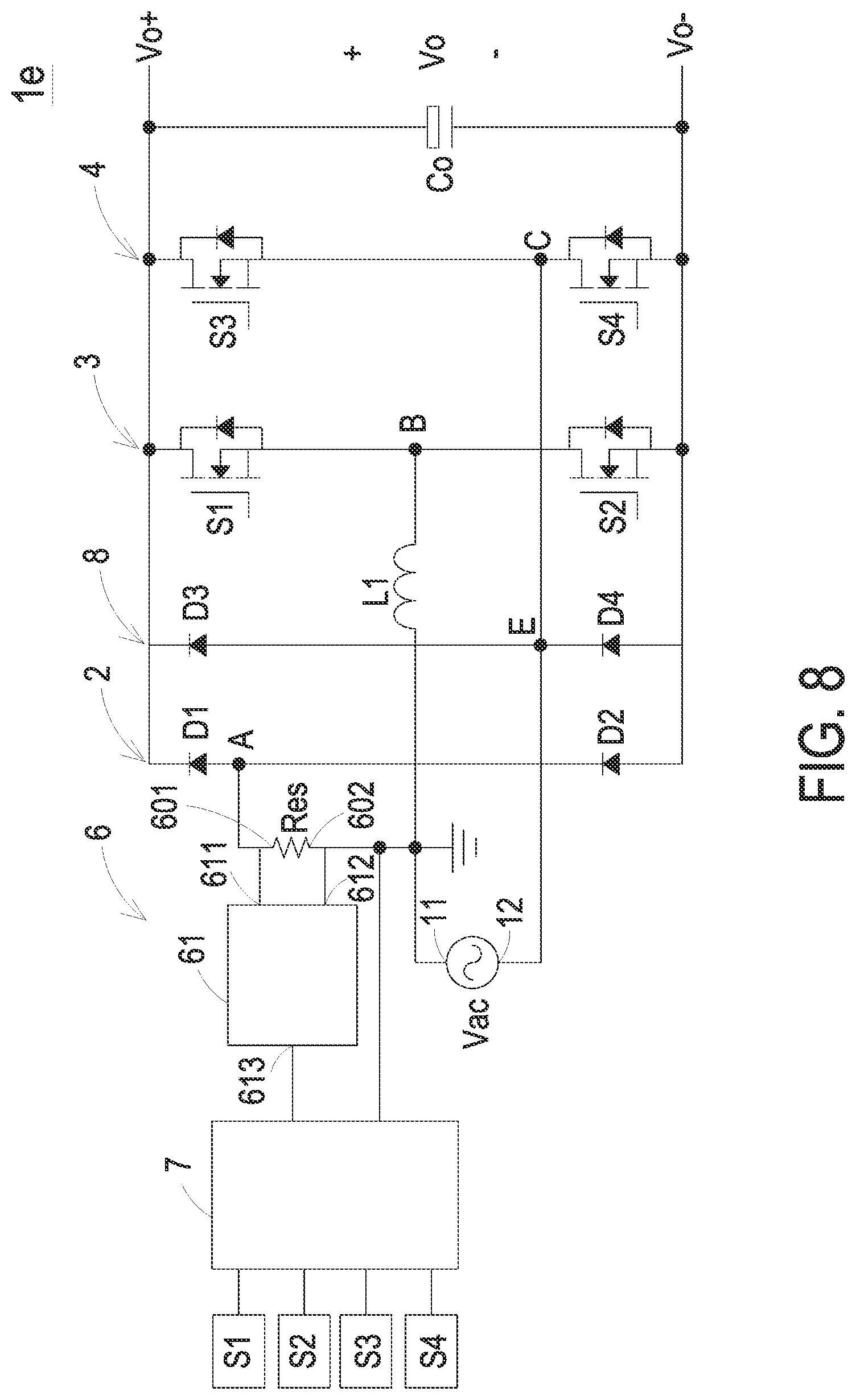 Patent US12328063 Figure 10 – Totem pole power factor correction circuit