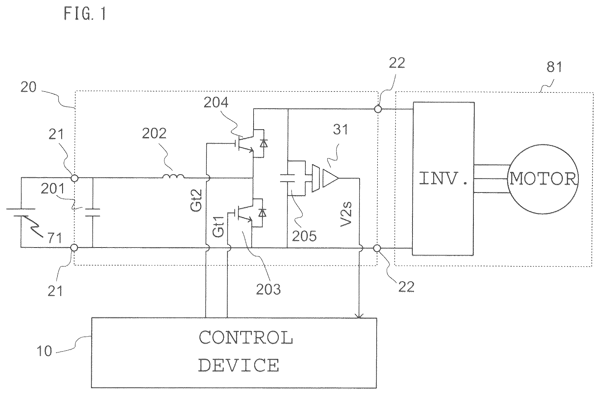 Patent US12328069 Figure 1 – Device for controlling power conversion circuit
