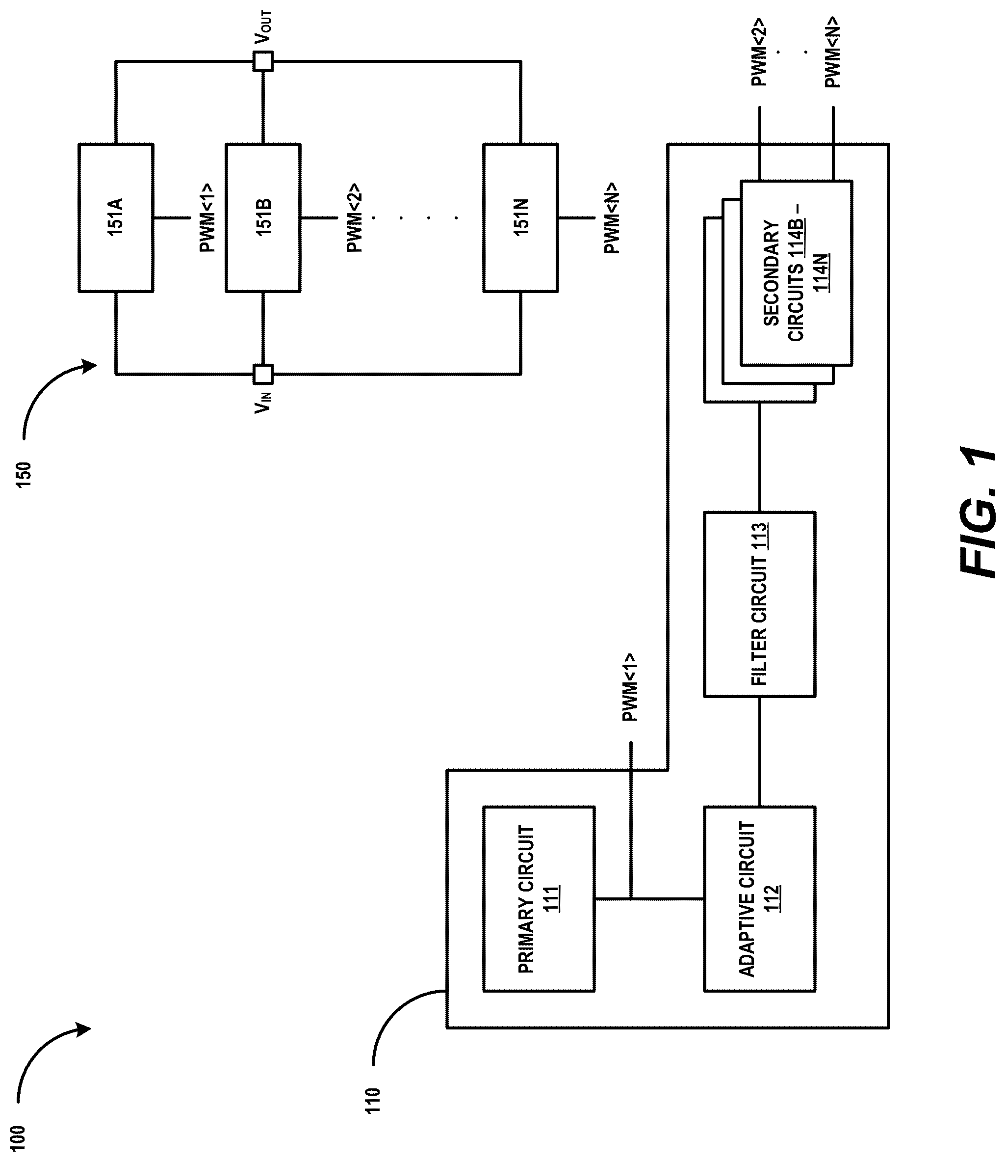 Patent US12328070 — Constant-on-time power converter with adaptive interleaving — Figure 1