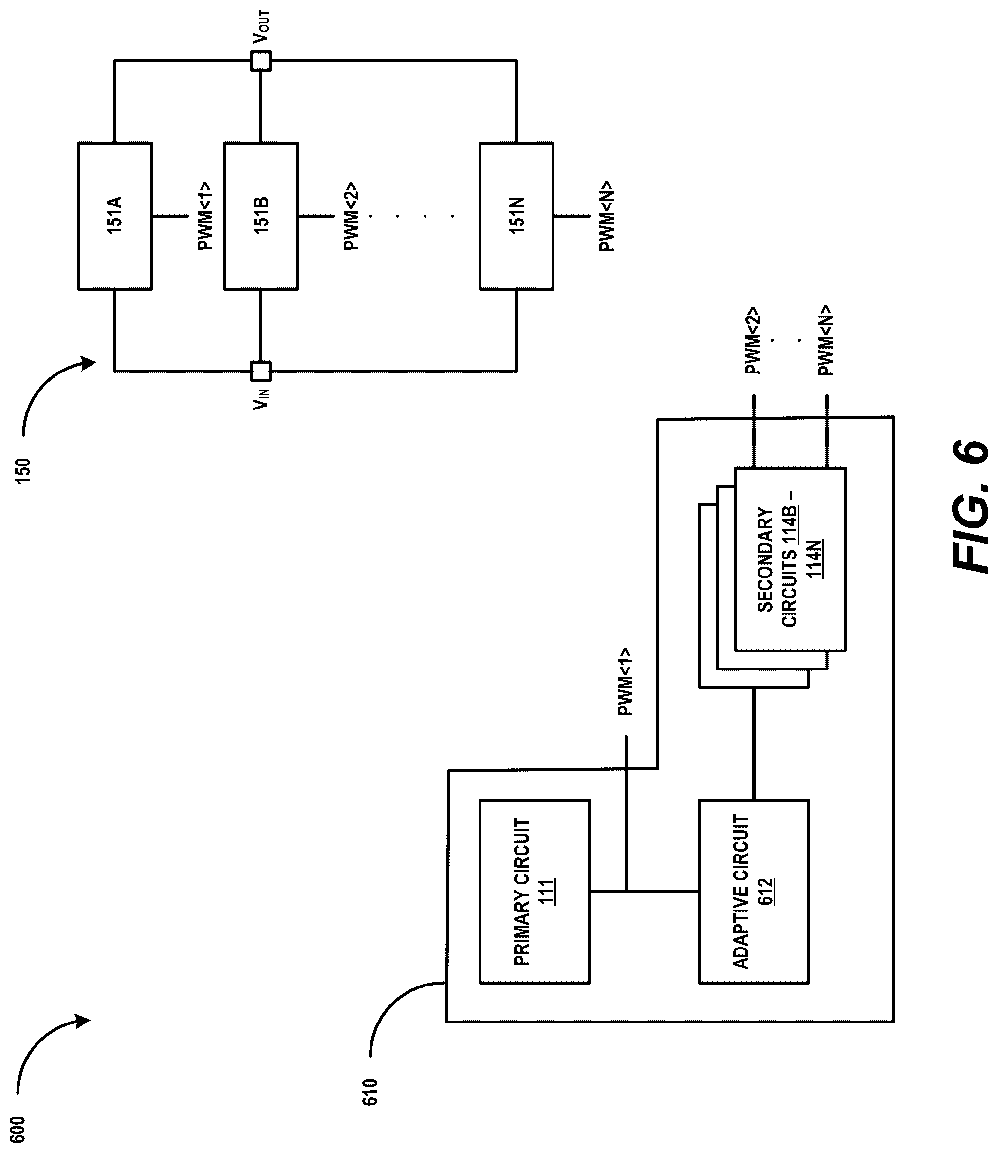 Patent US12328070 Figure 6 – Constant-on-time power converter with adaptive interleaving