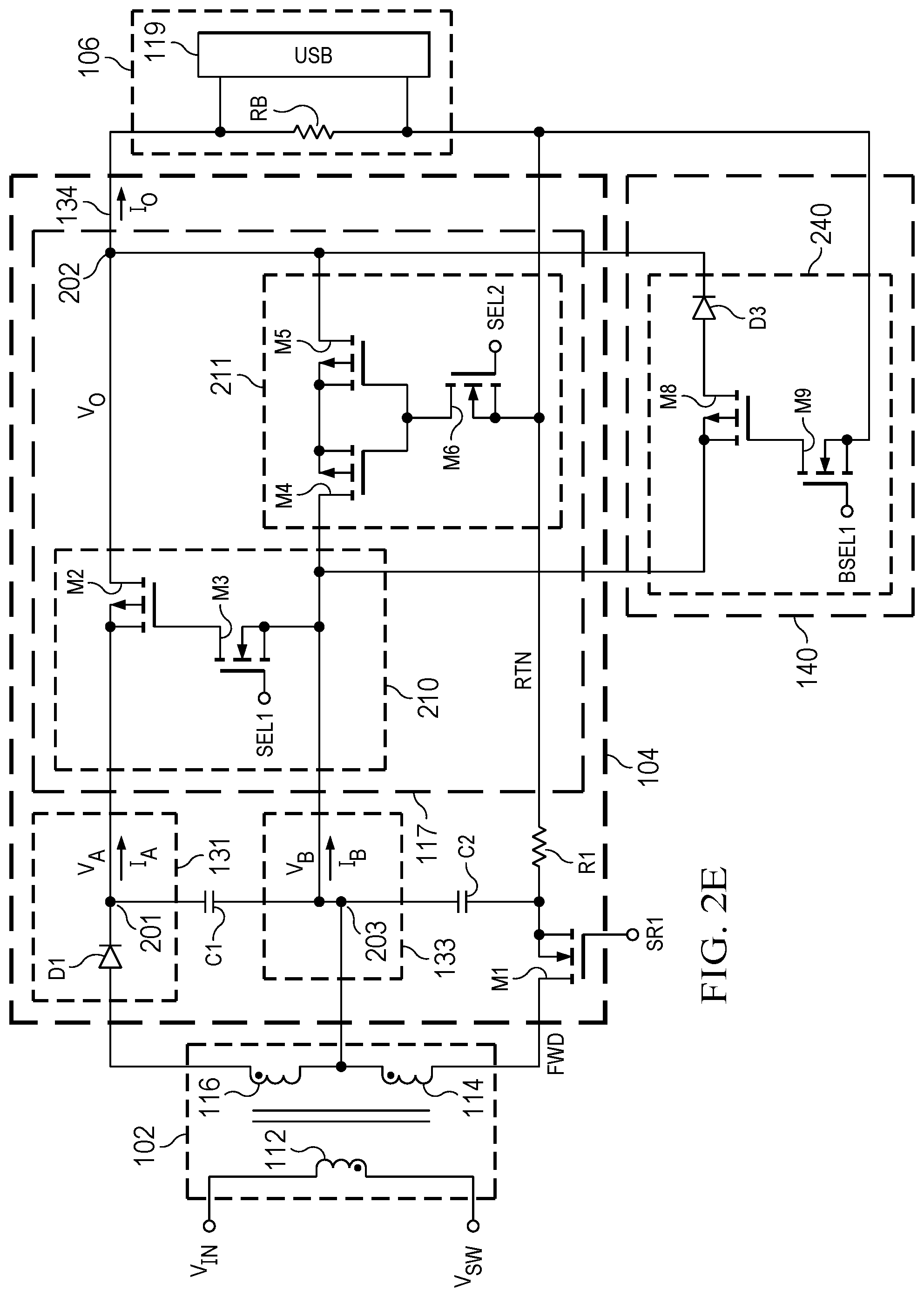 Patent US12328075 Figure 13 – Switch mode power converter with selectable power paths