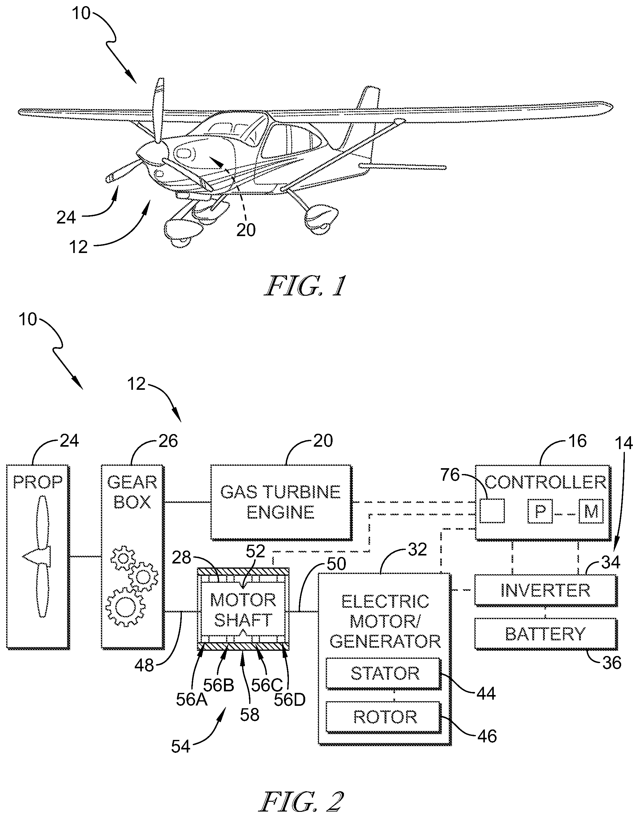 Patent US12328086 Figure 1 – Aircraft with engine-driven permanent magnet generator