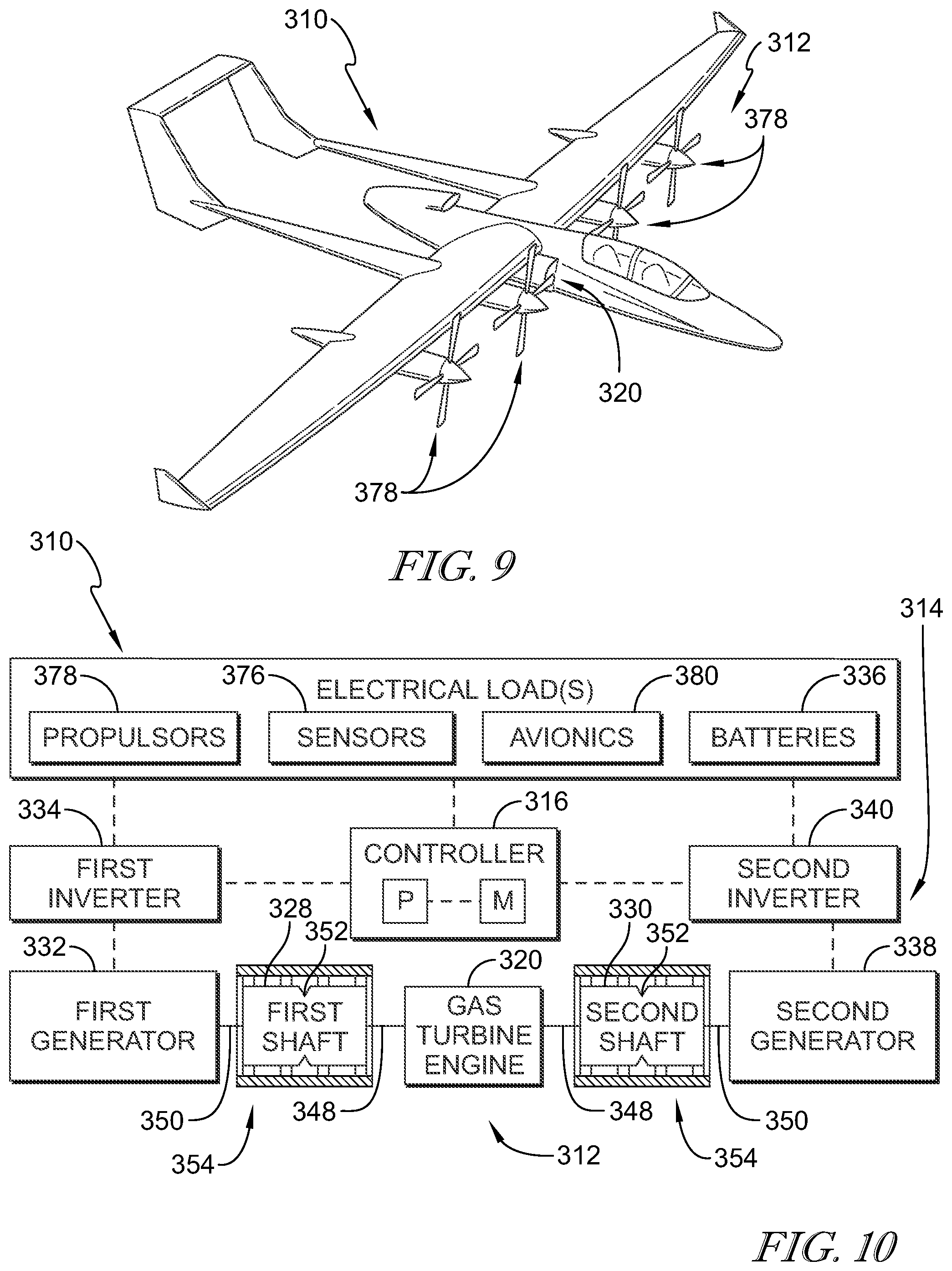 Patent US12328086 Figure 6 – Aircraft with engine-driven permanent magnet generator