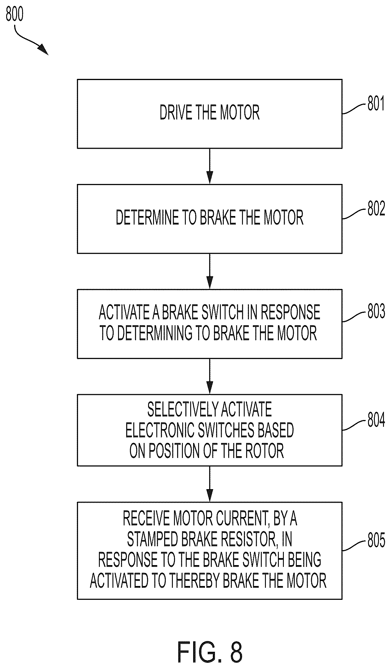 Patent US12328087 Figure 8 – Power tool having stamped brake resistor