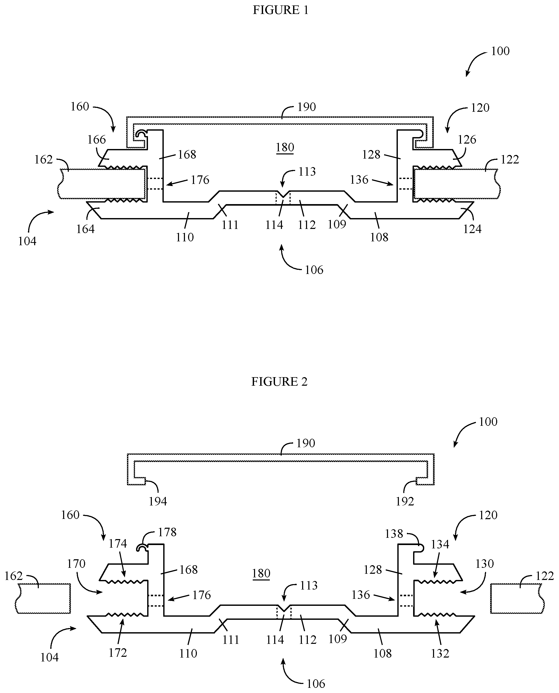 Patent US12328092 Figure 1 – Devices and methods for mounting solar panels