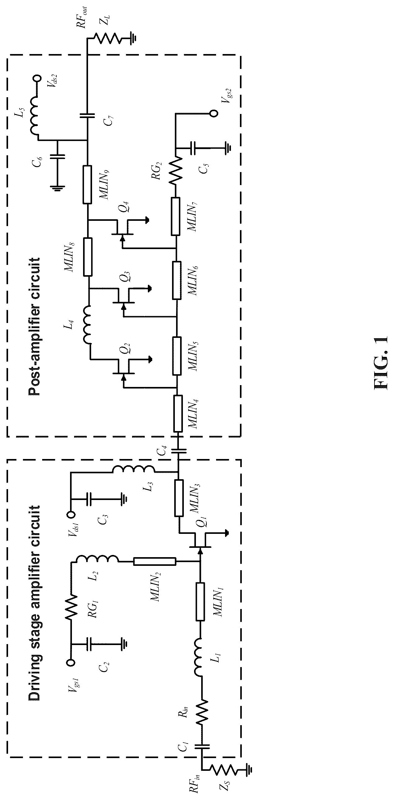 Patent US12328104 Figure 1 – Power amplifier