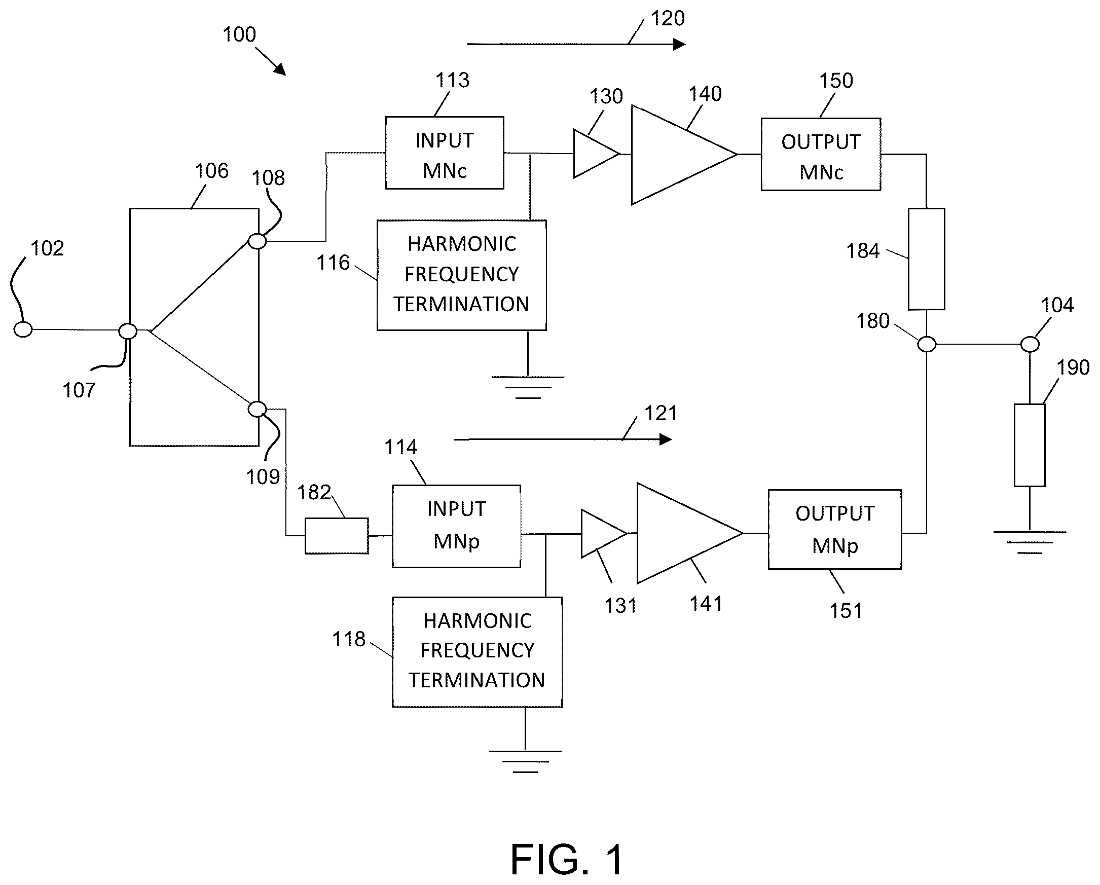 Patent US12328107 Figure 1 – Packaged power amplifier device with air cavity over die
