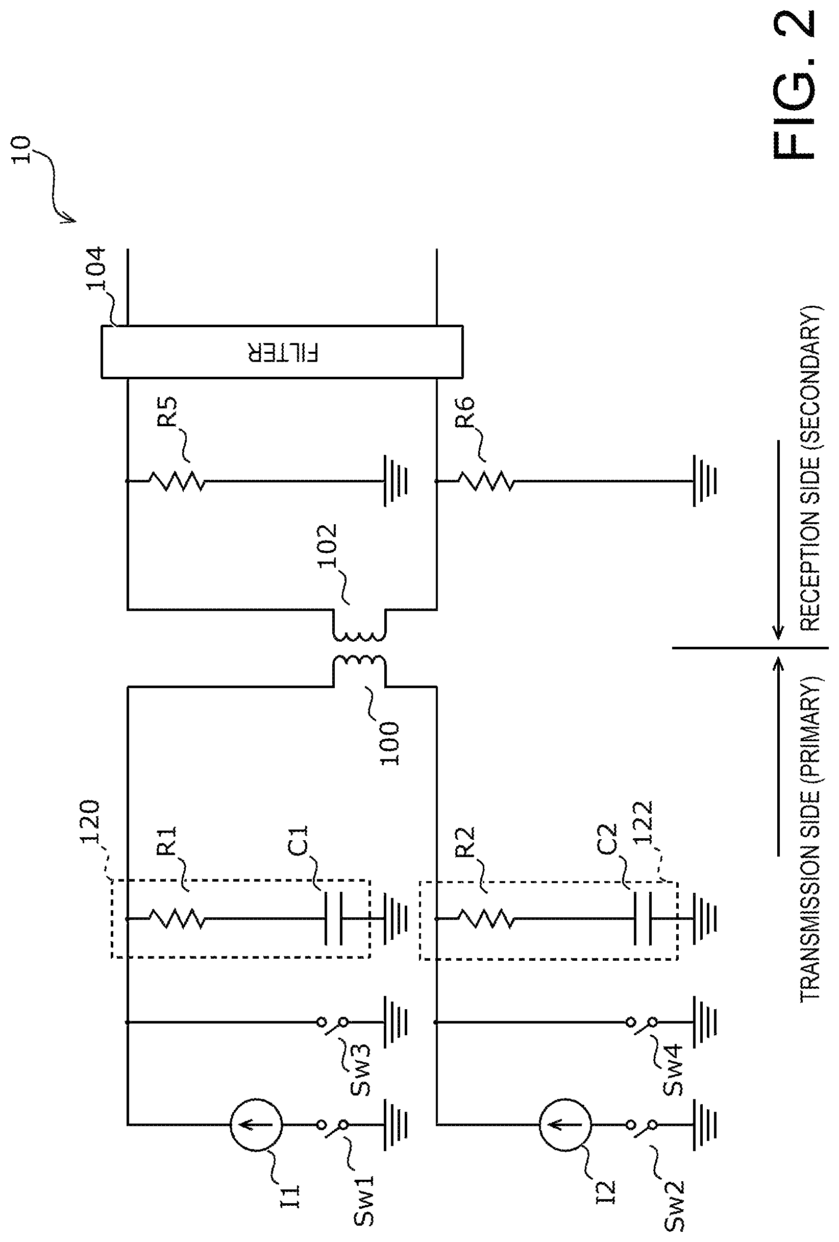 Patent US12328116 Figure 2 – Signal transmission circuitry and snubber circuitry