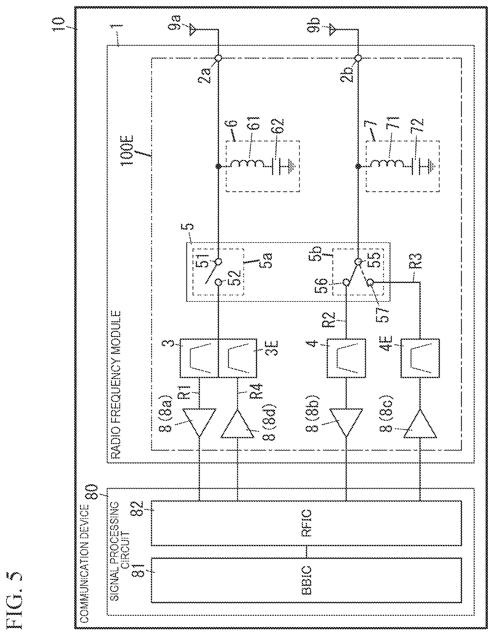 Patent US12328130 Figure 5 – Radio frequency module and communication device