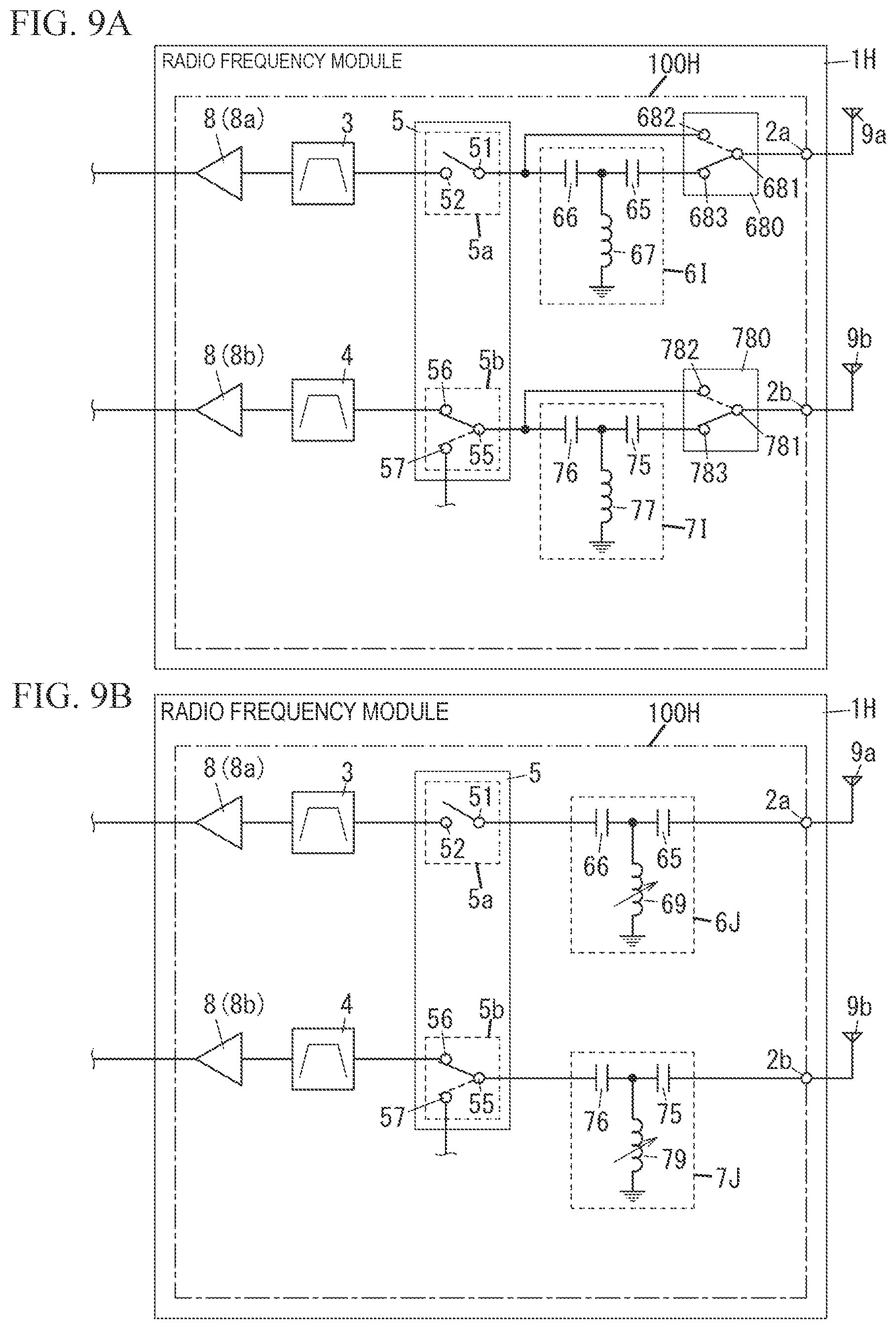 Patent US12328130 Figure 9 – Radio frequency module and communication device