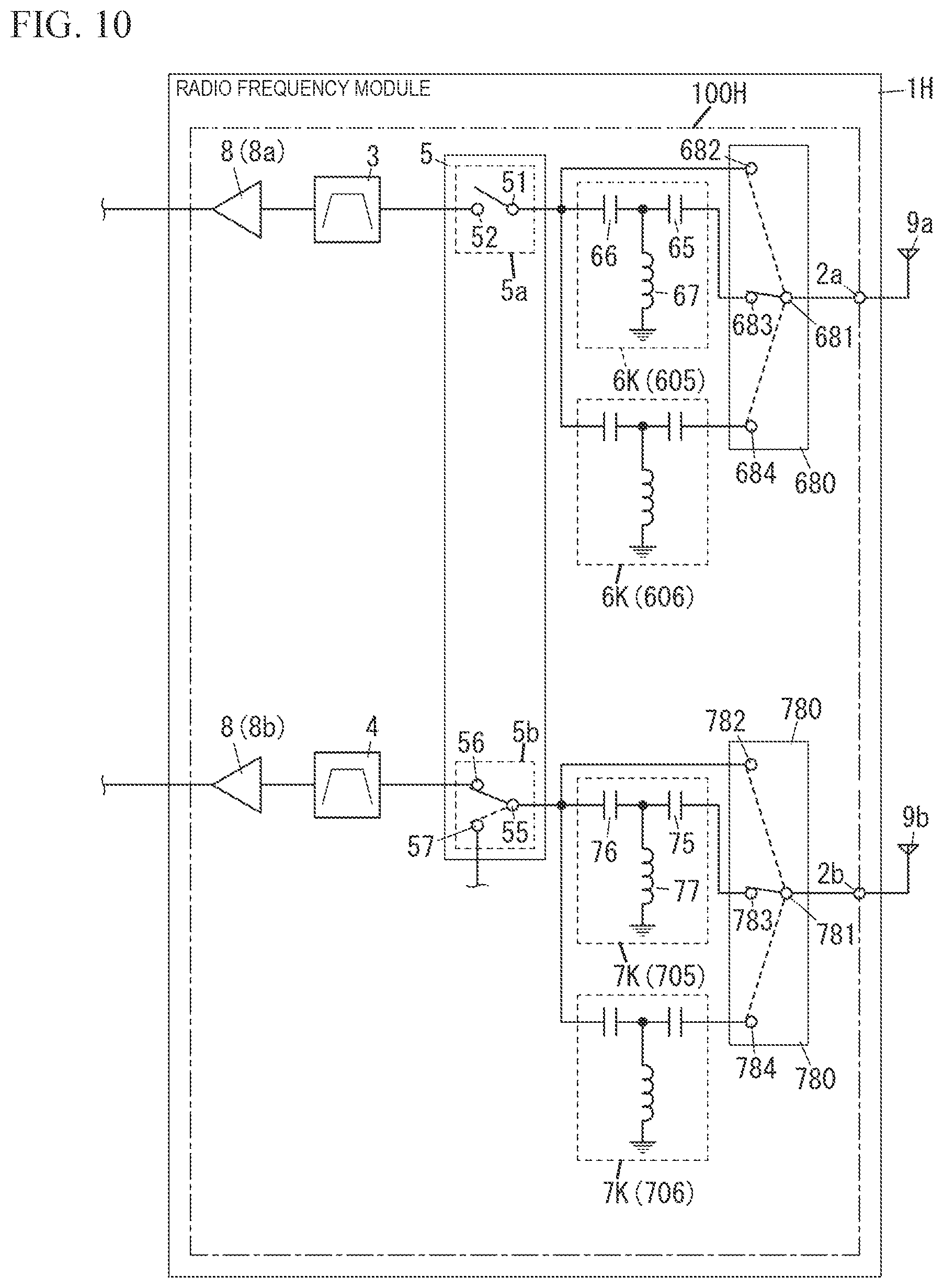 Patent US12328130 Figure 10 – Radio frequency module and communication device
