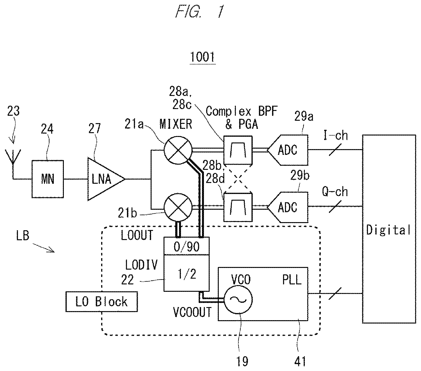 Patent US12328133 Figure 1 – High-frequency signal processing circuitry and wireless communication device