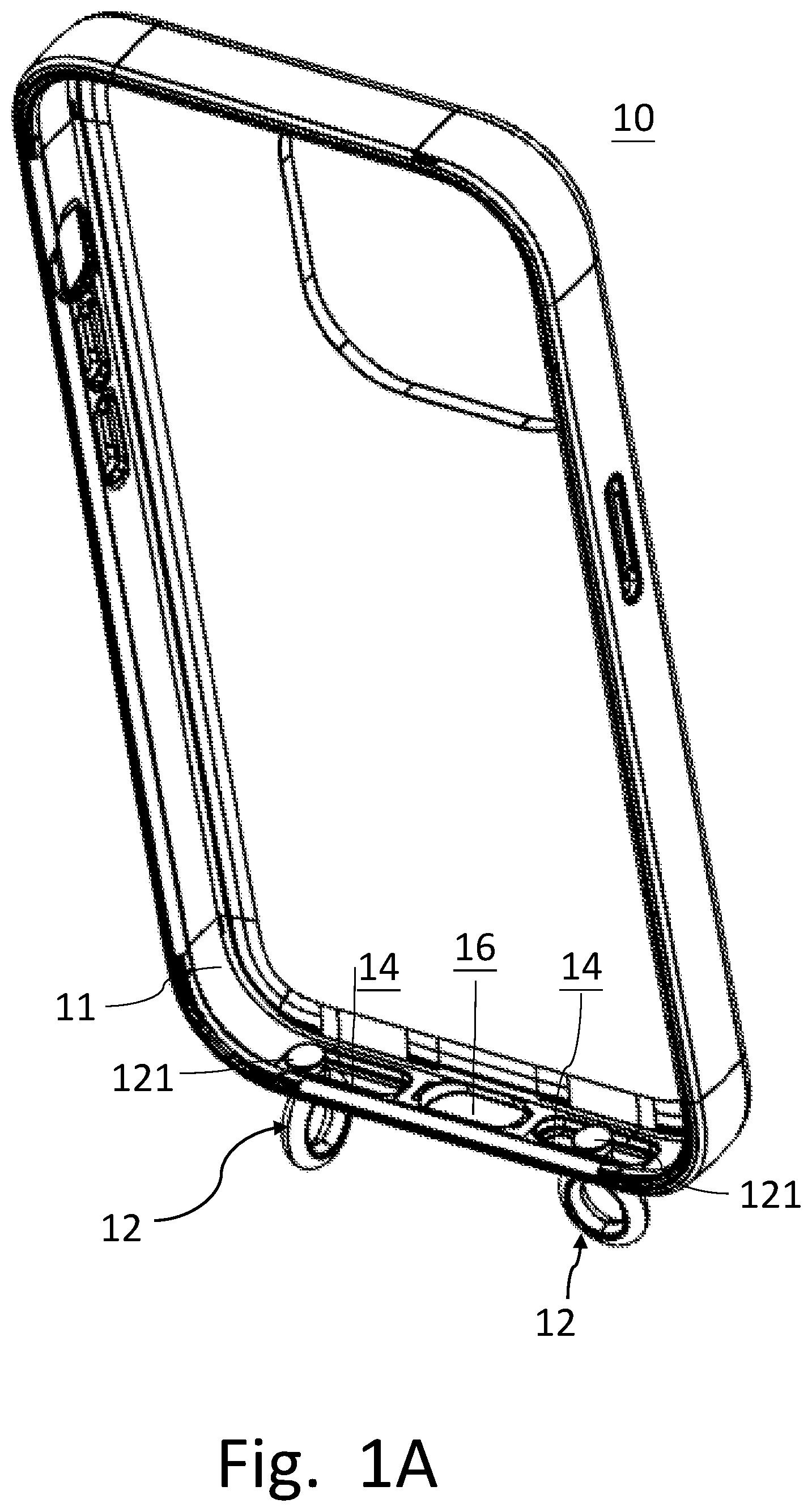 Patent US12328136 — Connectors and protective case of a hand-held device having same — Figure 1
