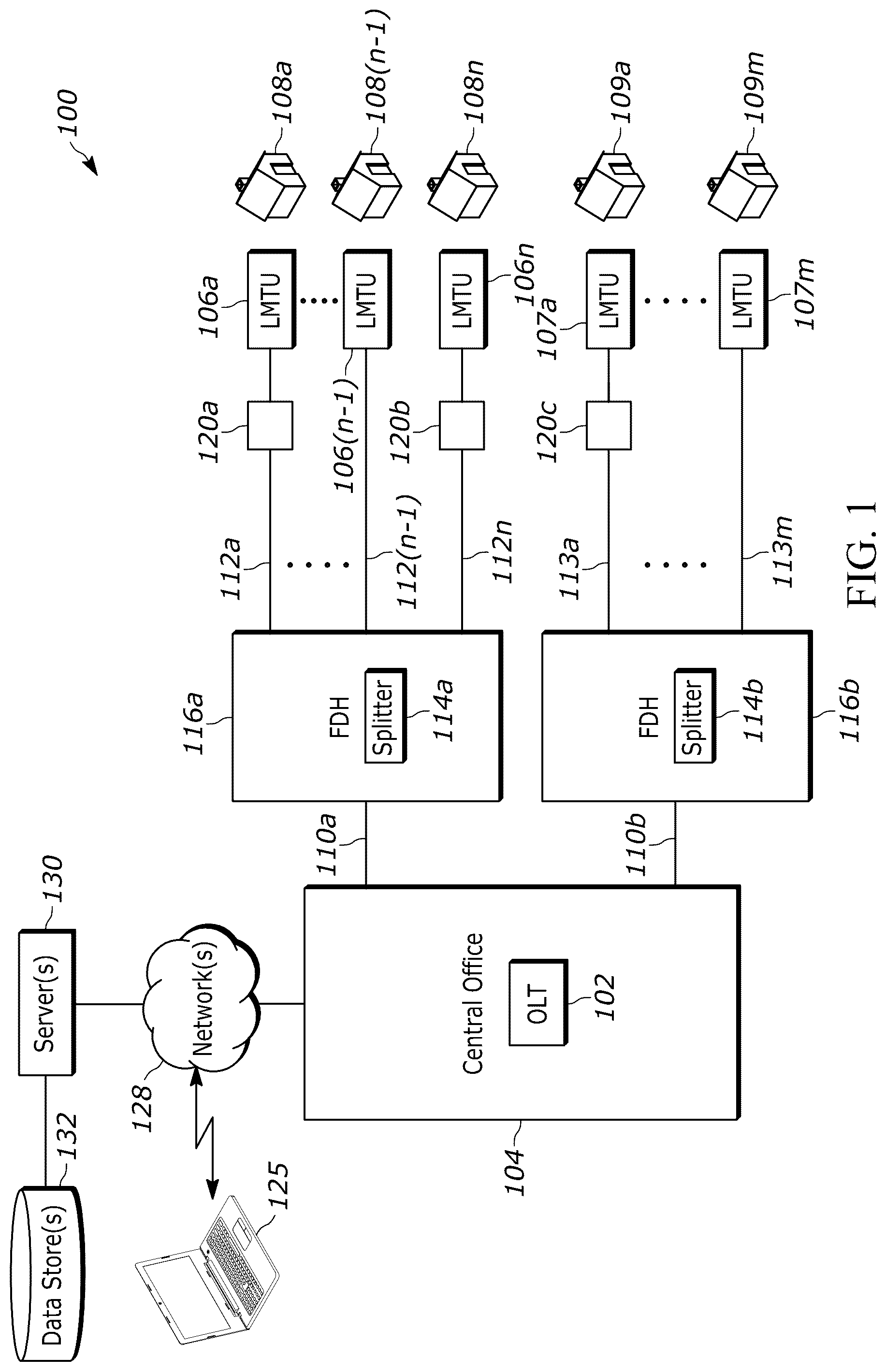 Patent US12328142 Figure 1 – Passive optical network adaptor with wireless interface
