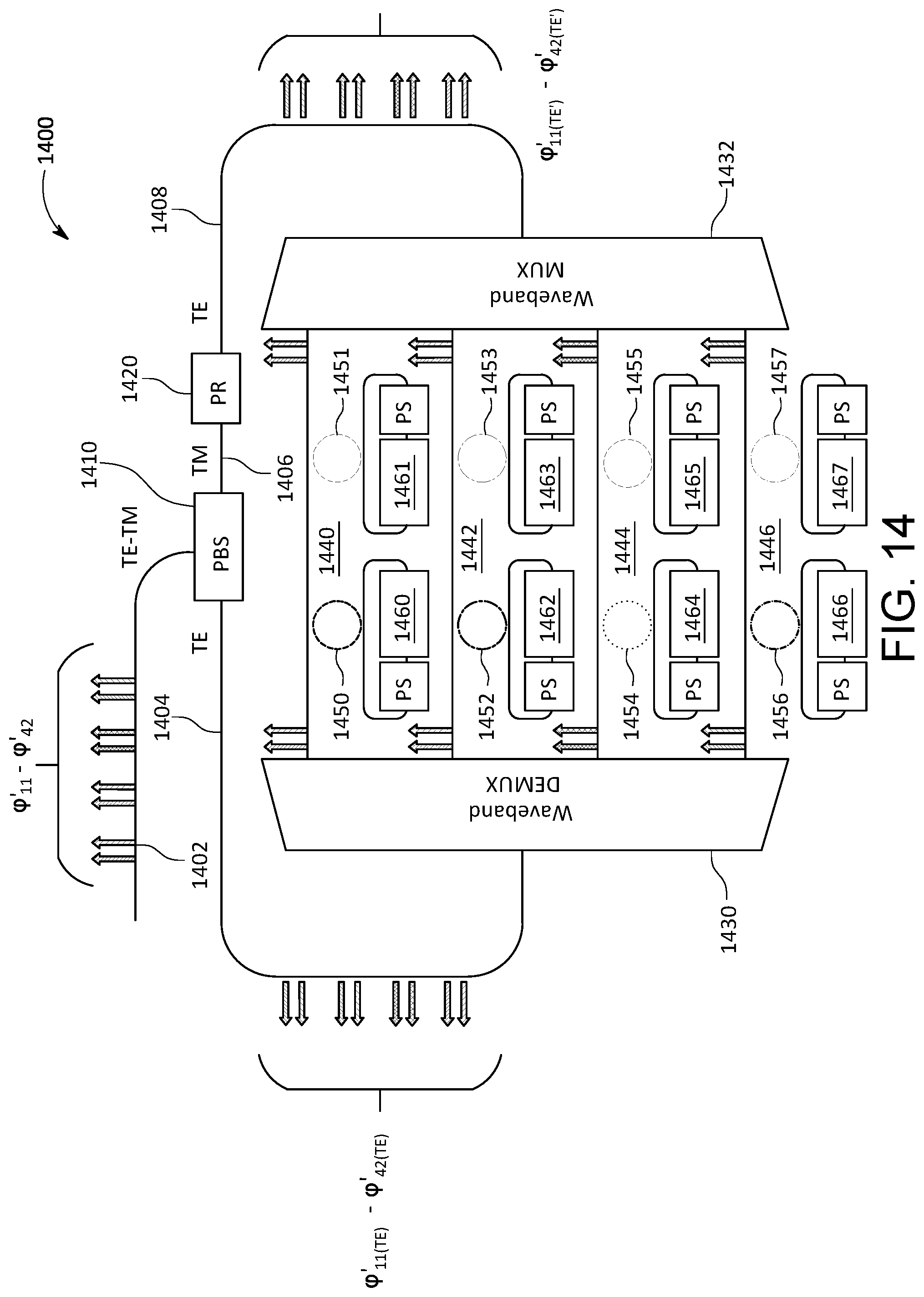 Patent US12328182 Figure 14 – Optical devices for coarse wavelength division multiplexing wavebands