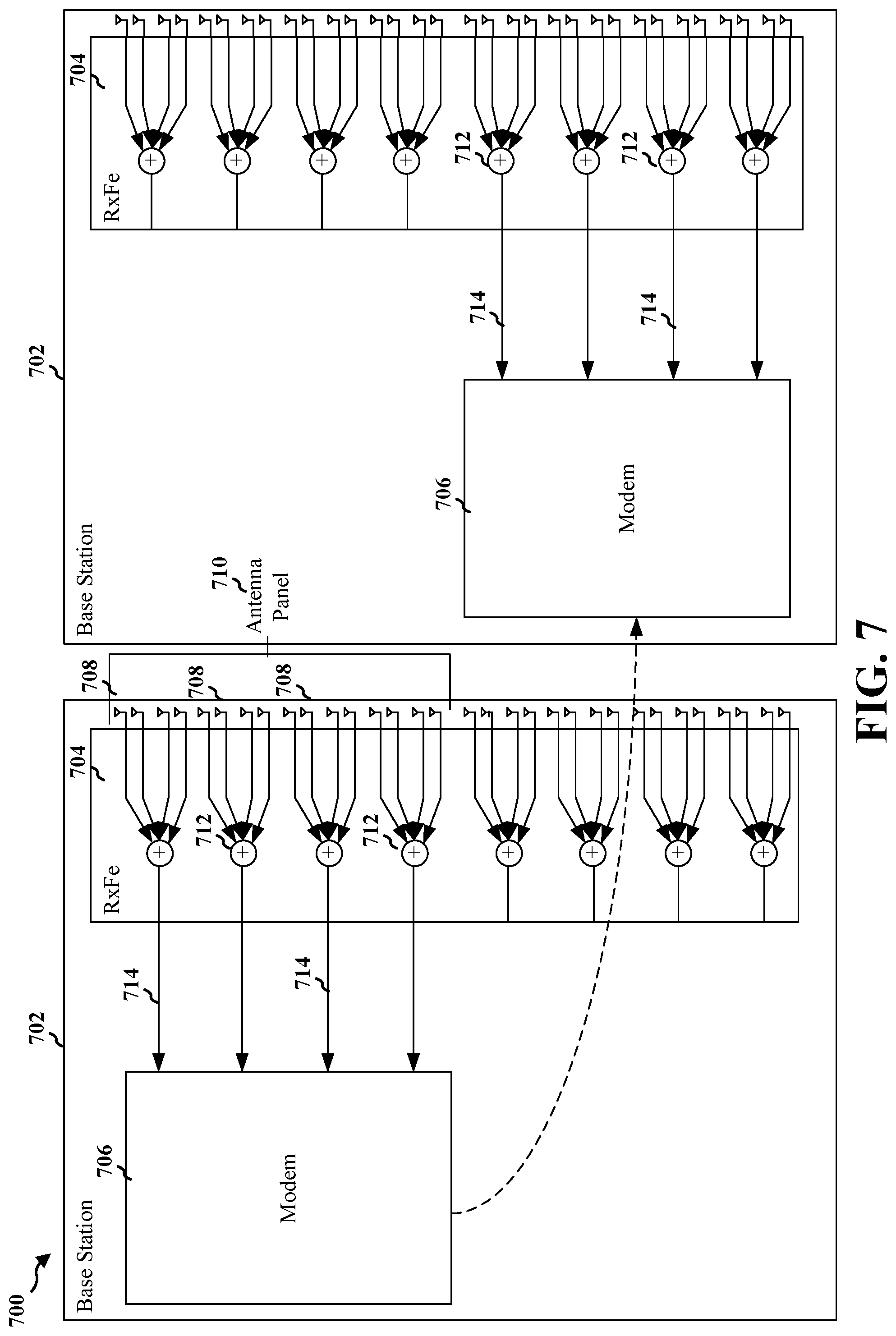 Patent US12328276 Figure 7 – Efficient channel sounding through analog aggregation