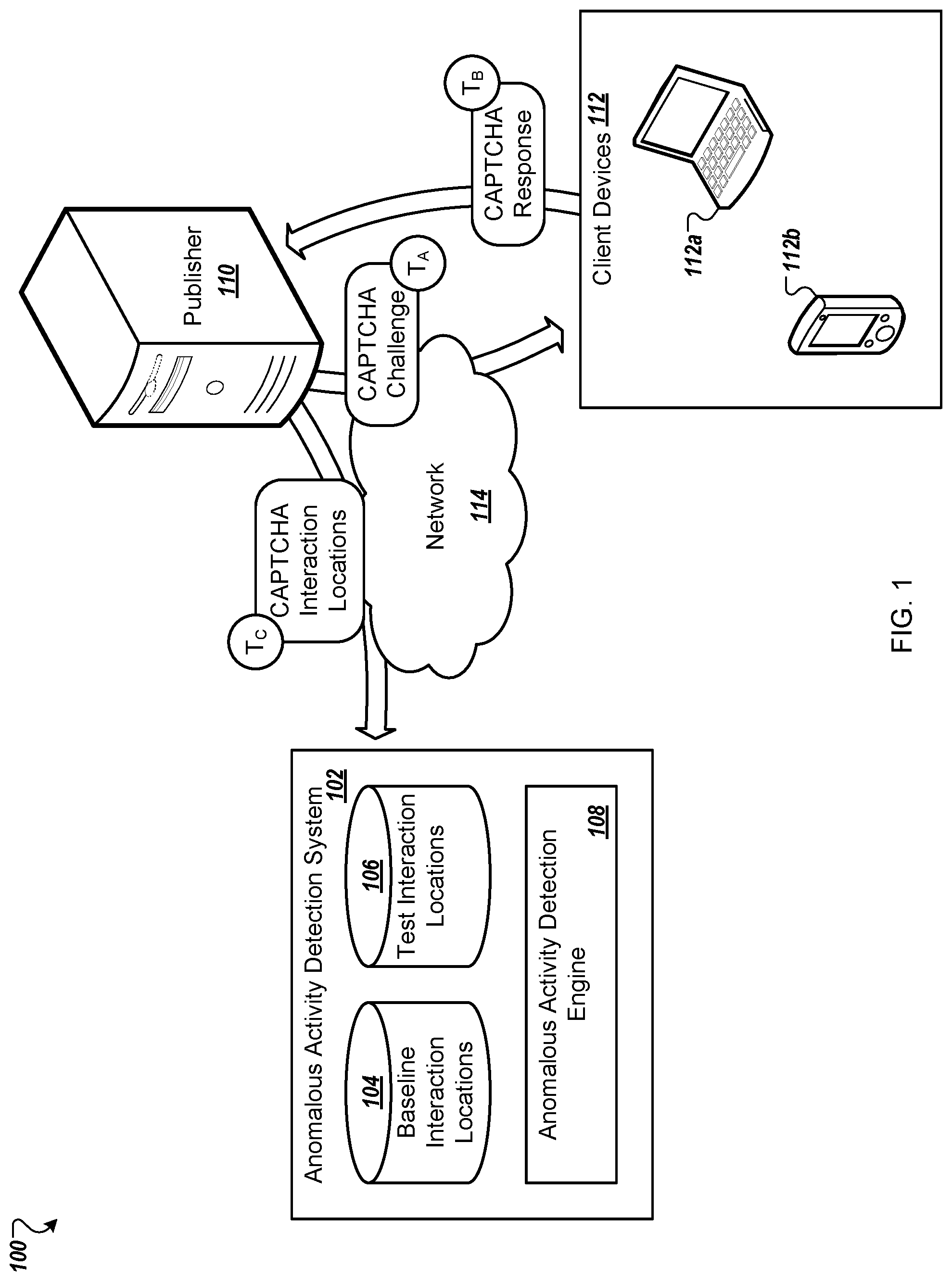 Patent US12328326 Figure 1 – Anomalous user interface input detection