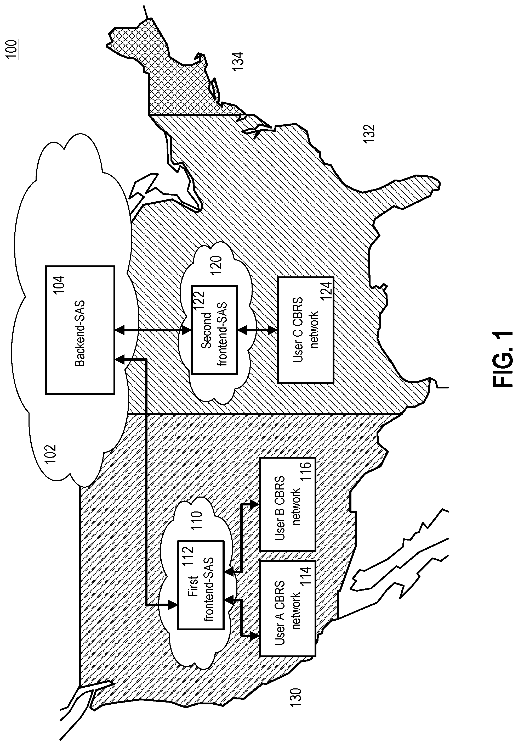 Patent US12328362 Figure 1 – Systems and methods for maintaining a distributed cloud spectrum access system