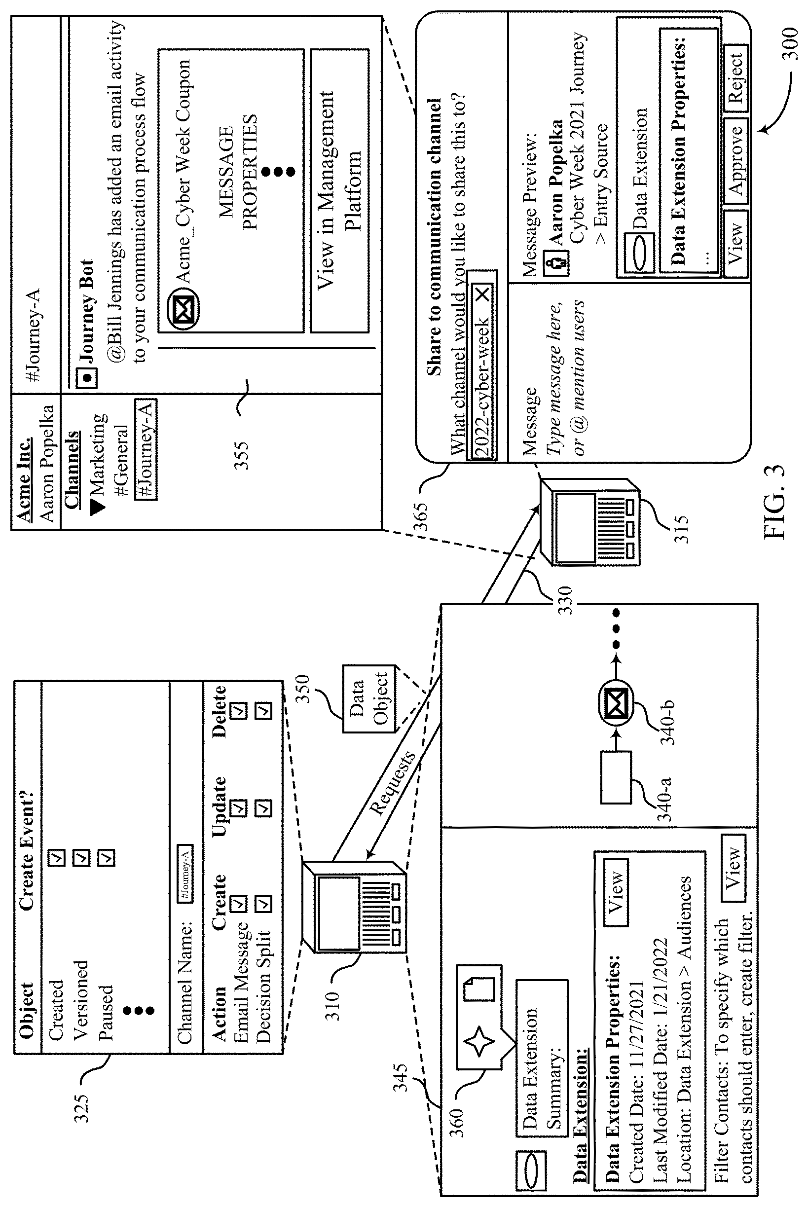 Patent US12328376 Figure 3 – Techniques for cross-platform communication process flow object posting