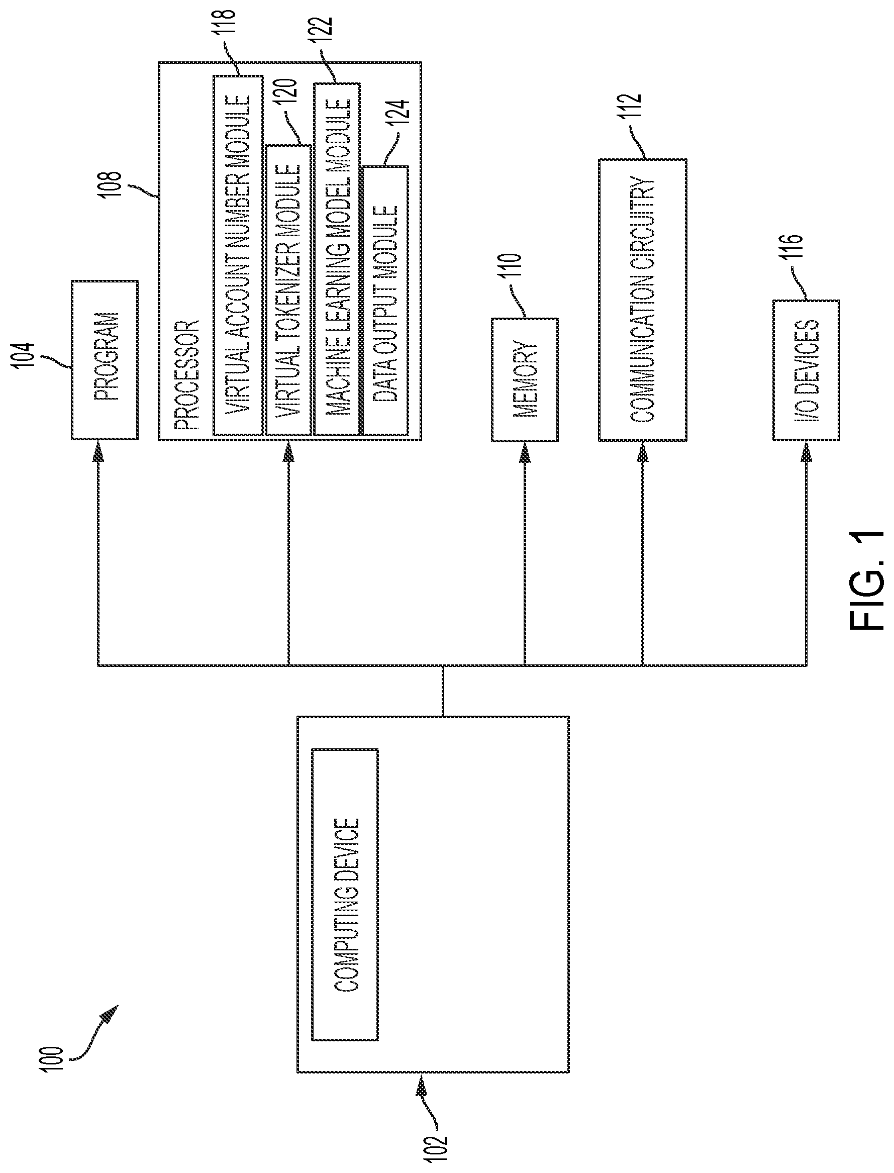 Patent US12328393 Figure 1 – Computer-based systems configured for authenticating based on generated virtual tokens and methods of use thereof