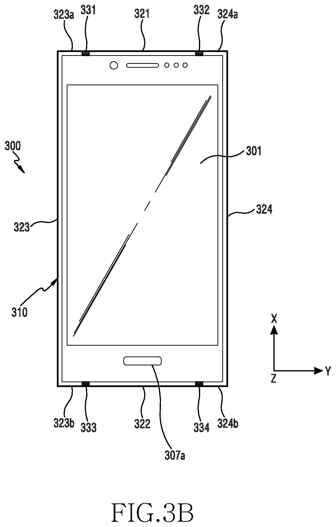 Patent US12328405 Figure 4 – Electronic device with metal frame antenna