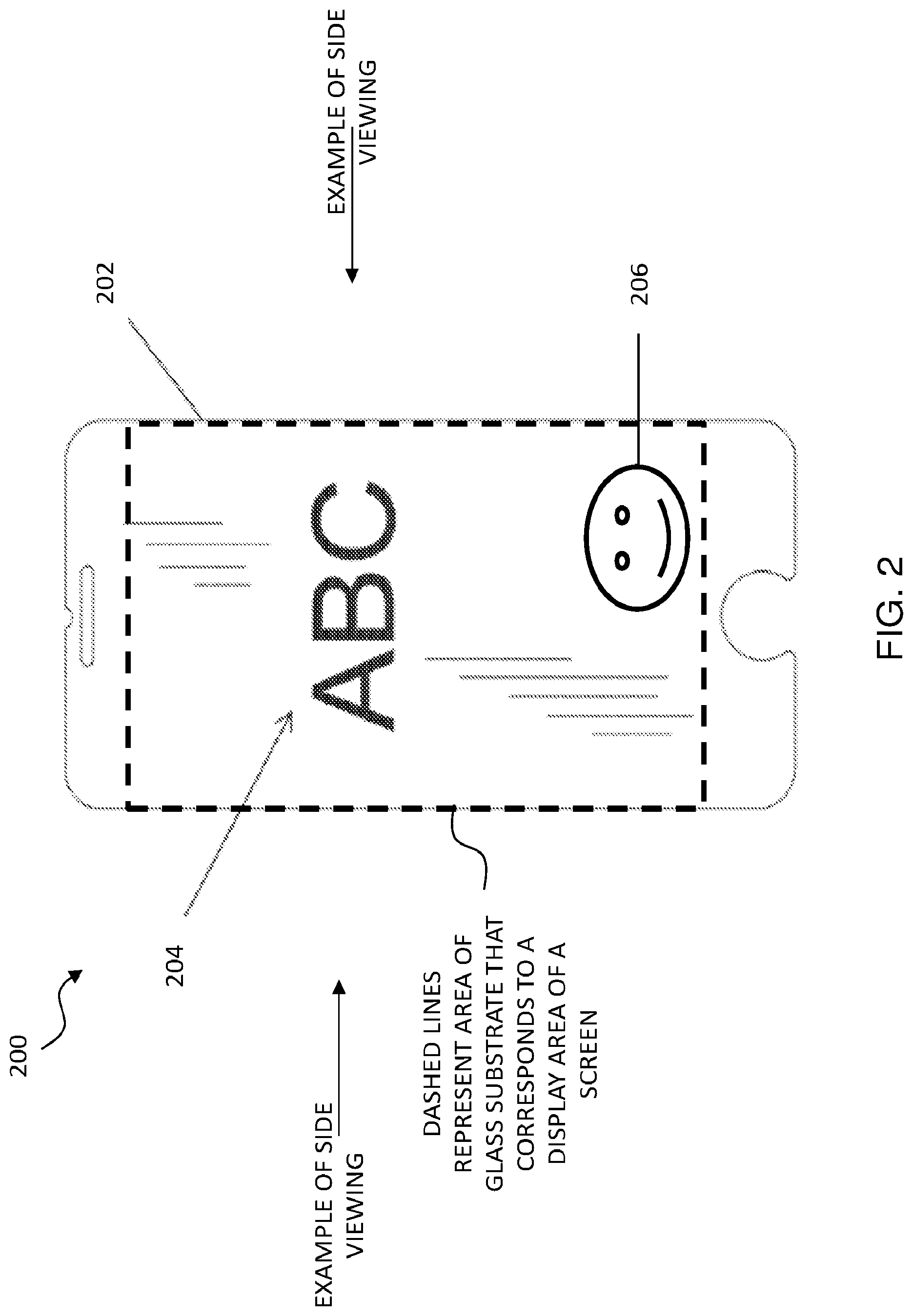 Patent US12328406 Figure 2 – Privacy screen protector having an image and a method of making thereof