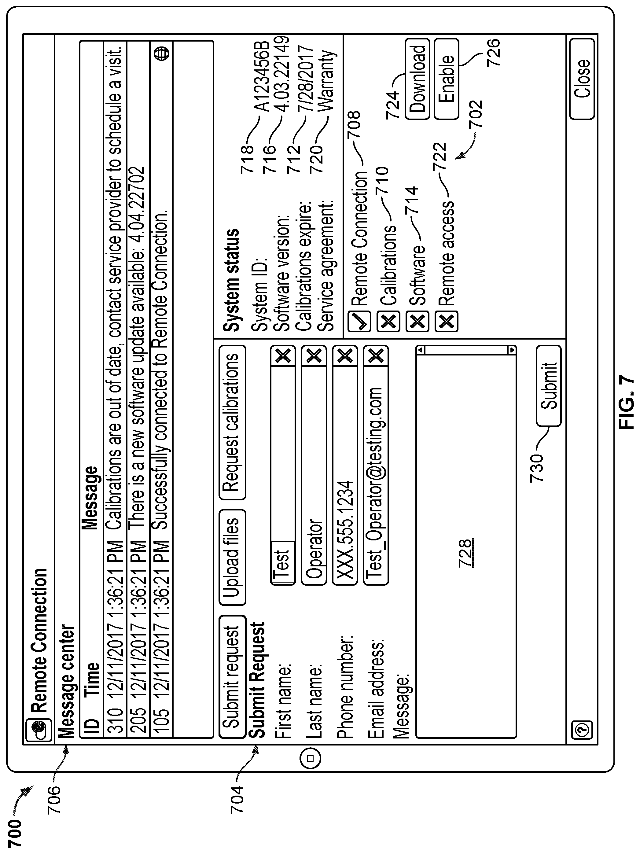 Patent US12328413 Figure 7 – Systems and methods to provide remote support services to a testing device