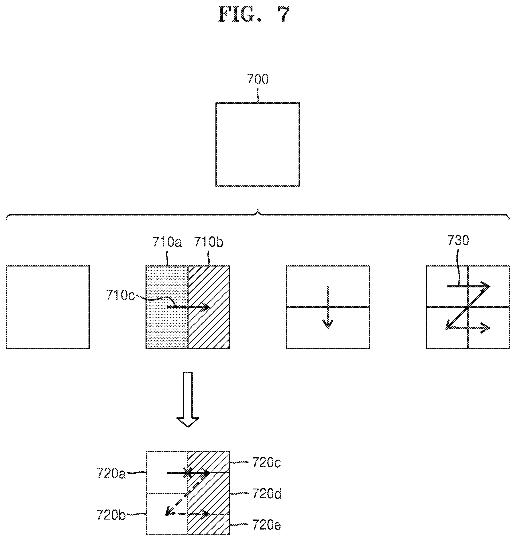 Patent US12328443 Figure 7 – Encoding and decoding method and device for determining a decoding order between a left and a right lower blocks