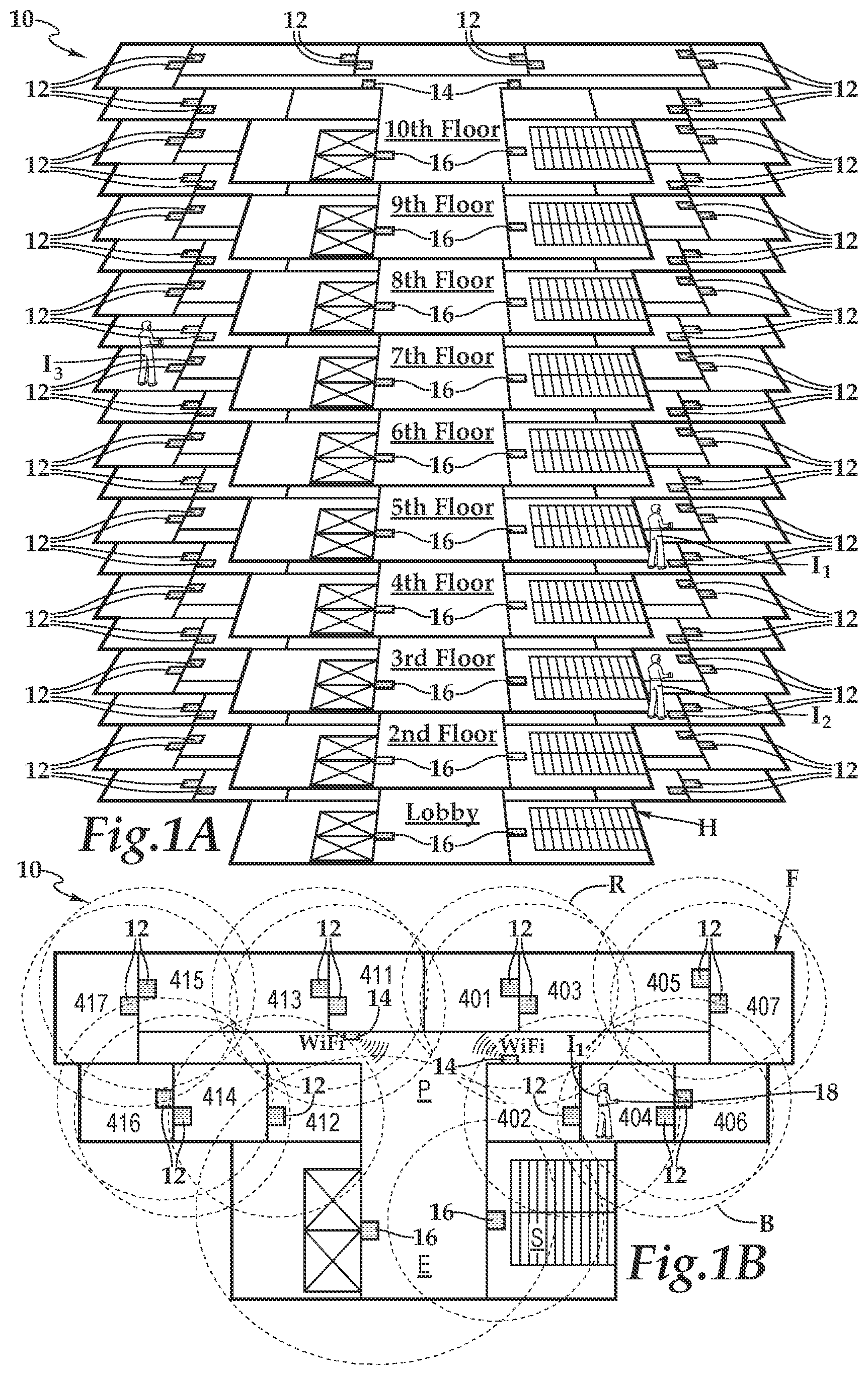 Patent US12328454 Figure 1 – Thermostat, system and method for providing awareness in a hospitality environment