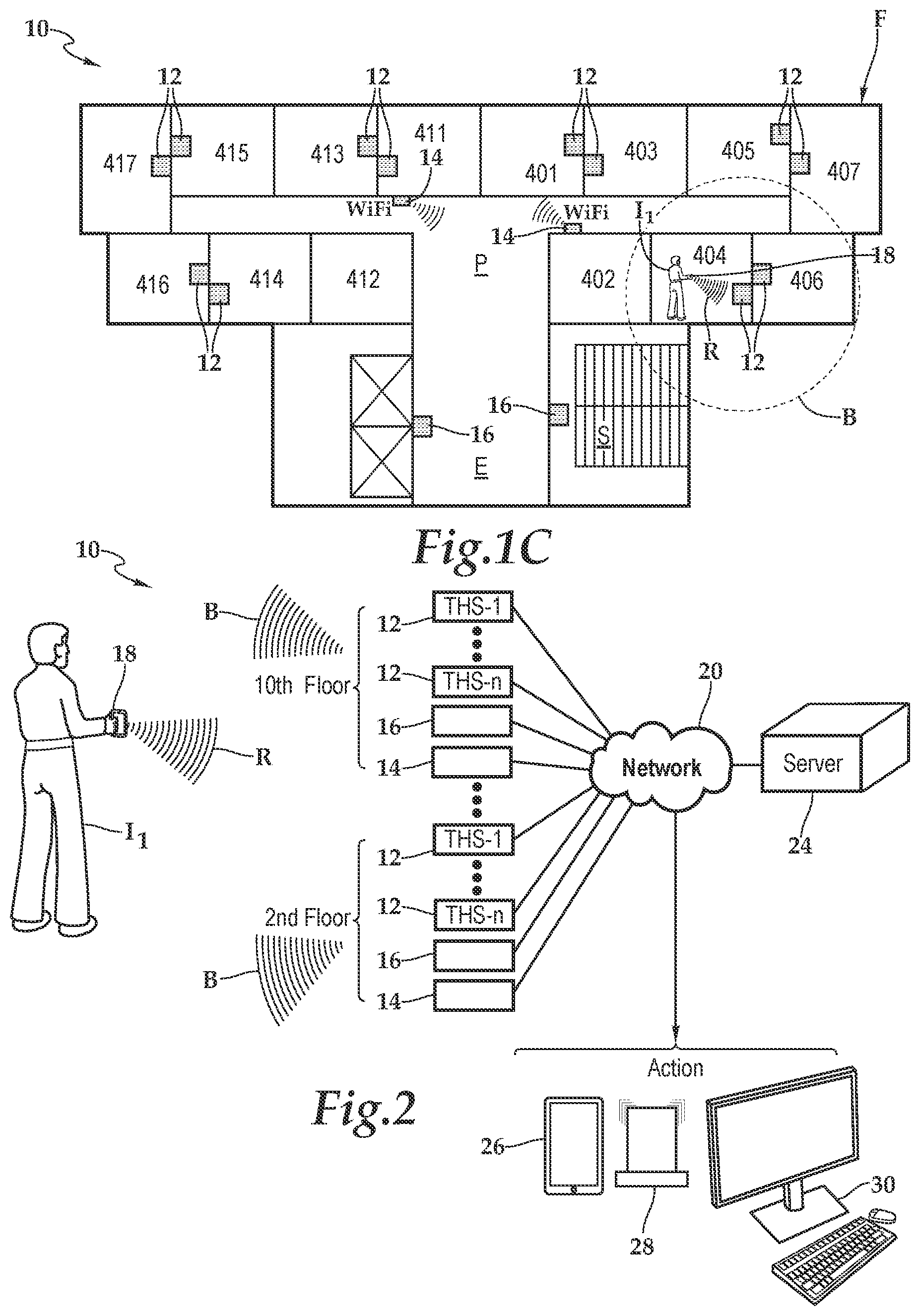Patent US12328454 Figure 2 – Thermostat, system and method for providing awareness in a hospitality environment