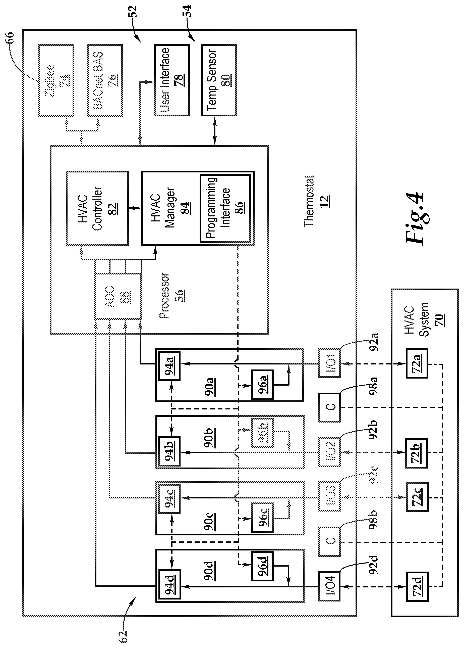 Patent US12328454 Figure 4 – Thermostat, system and method for providing awareness in a hospitality environment