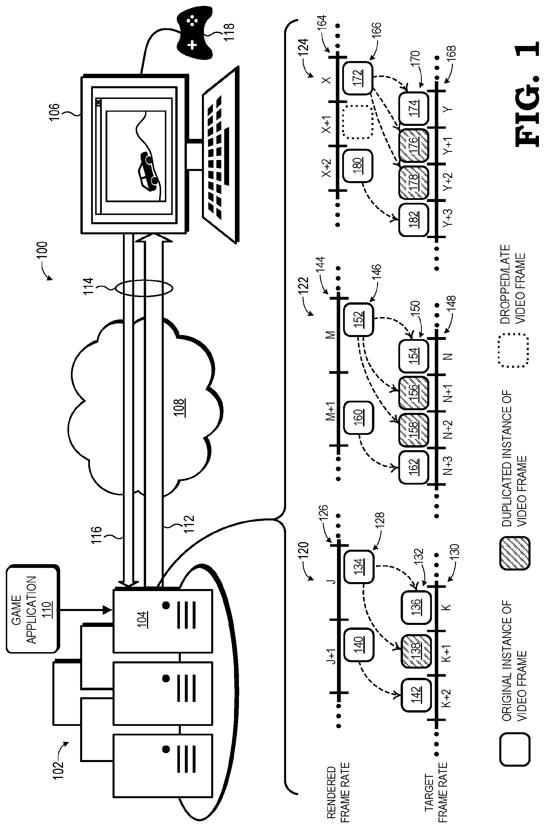Patent US12328460 — Selective multiple-instance encoding of video frames to provide target frame rate during network transmission — Figure 1