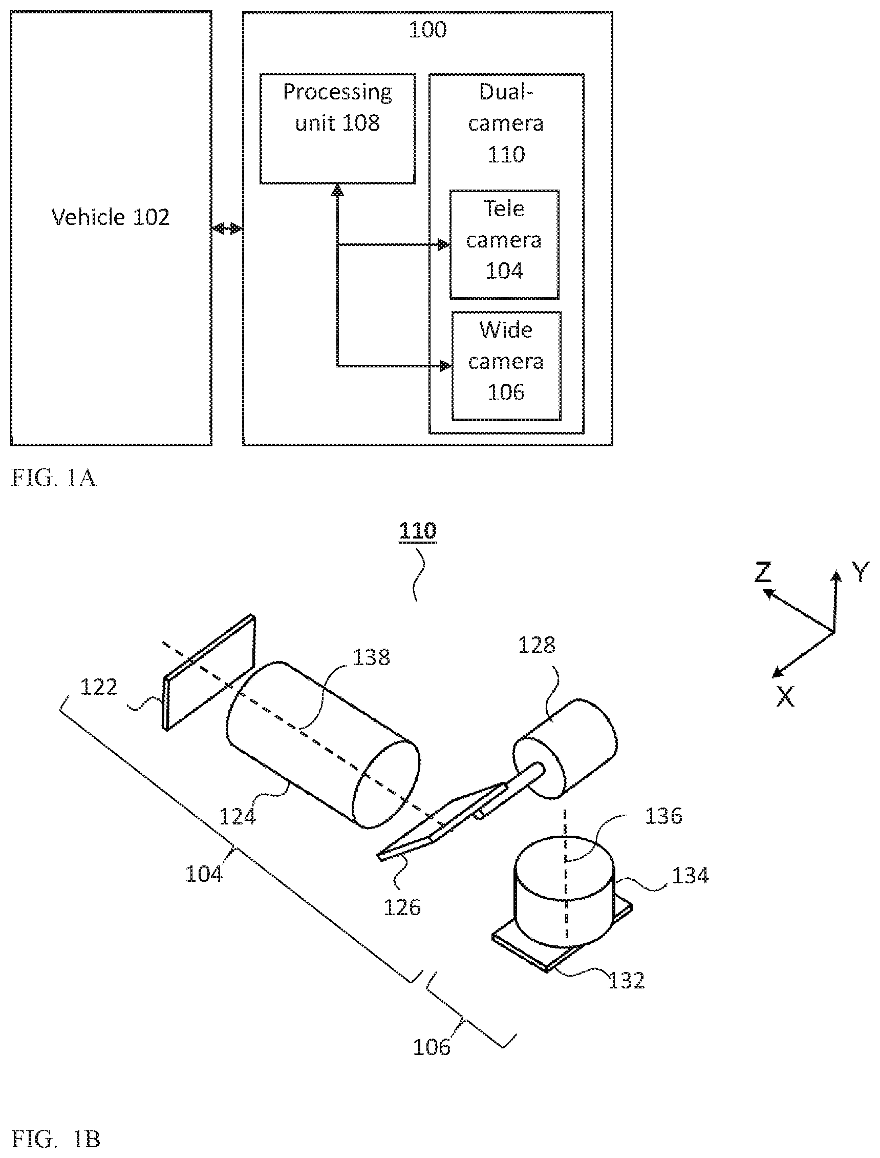Patent US12328523 — Cameras with scanning optical path folding elements for automotive or surveillance — Figure 1