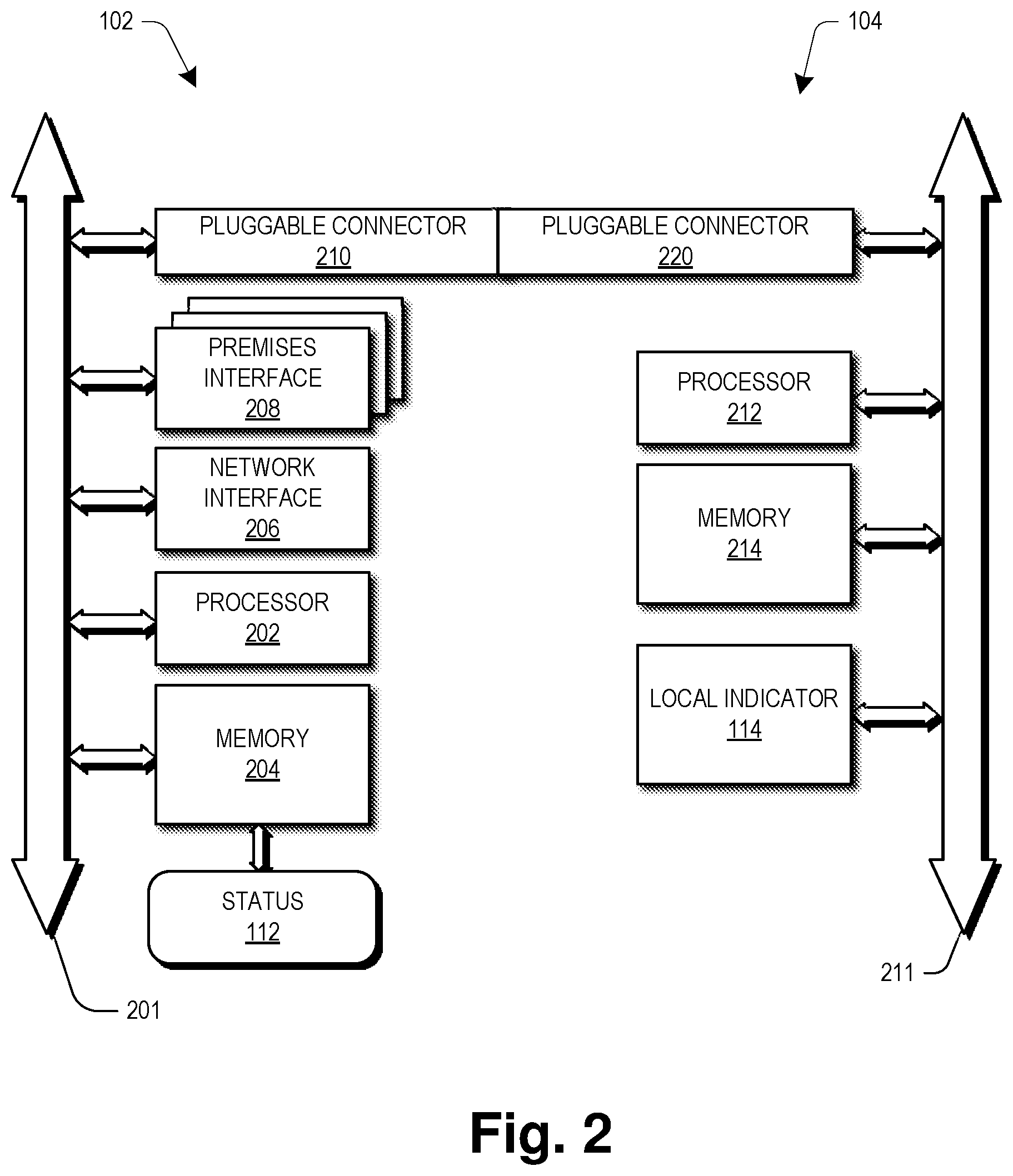 Patent US12328538 Figure 2 – Remote status indicators for pluggable device