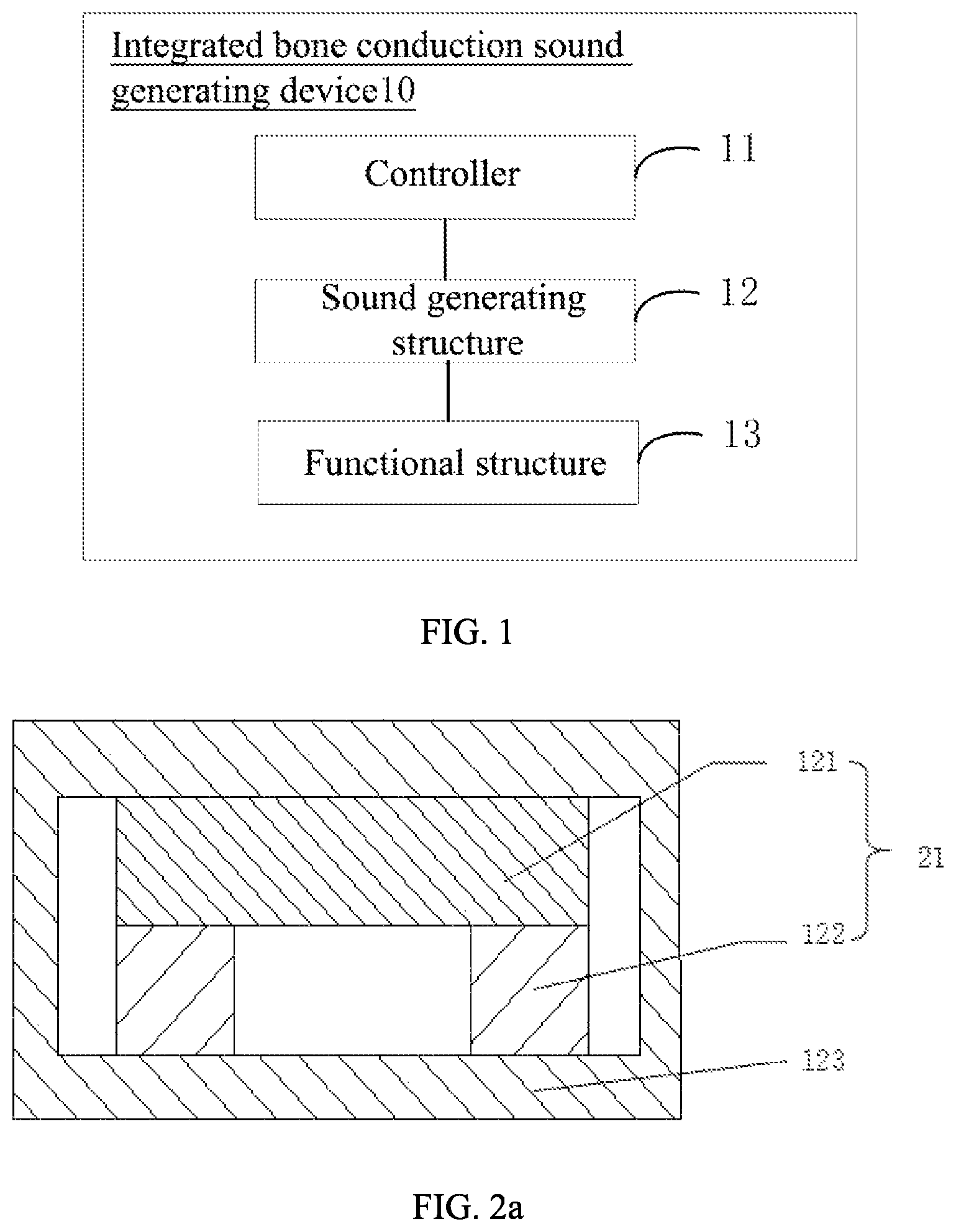 Patent US12328549 Figure 1 – Integrated bone conduction sound generating device and method