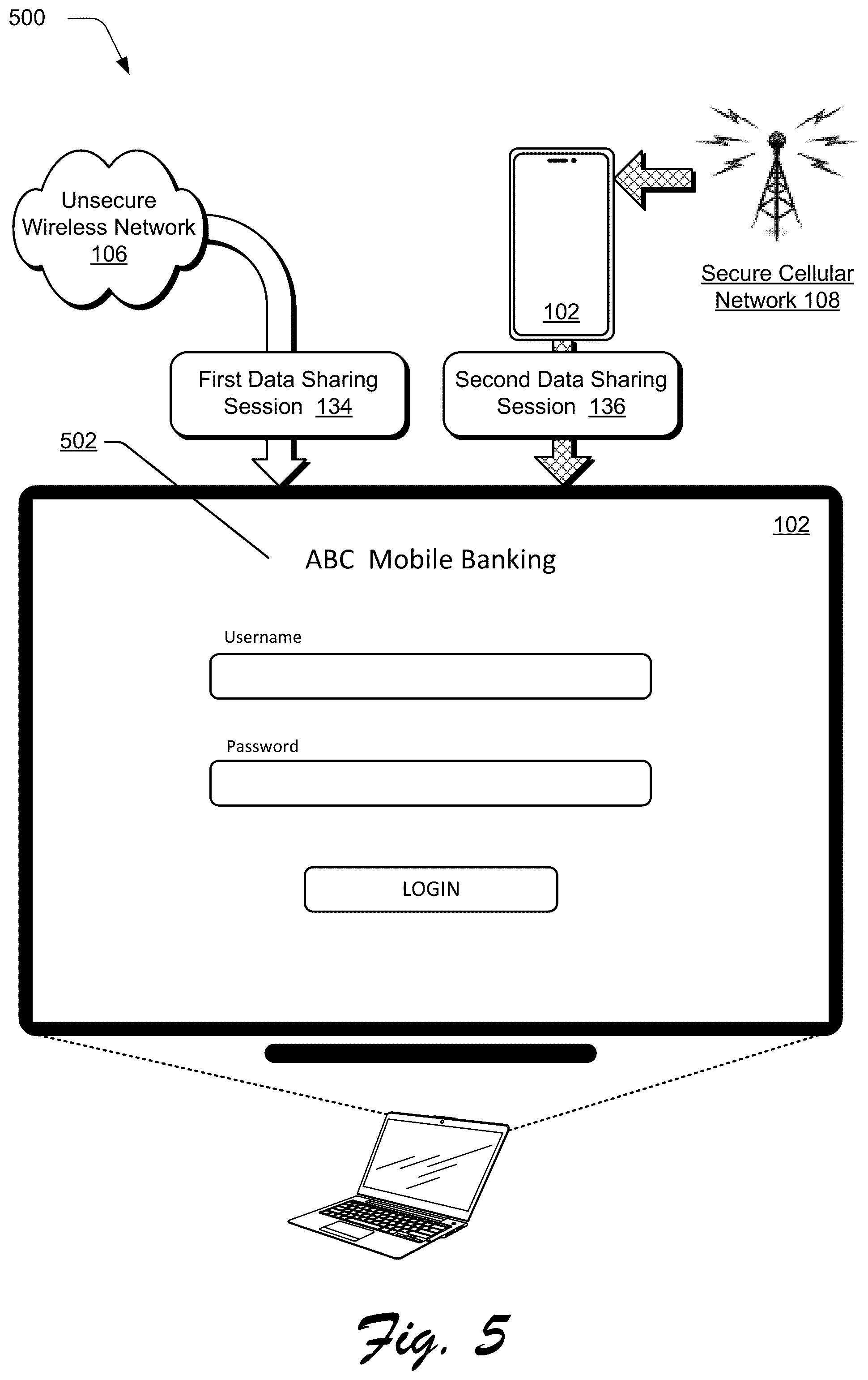 Patent US12328584 Figure 5 – Data routing based on application restriction designation