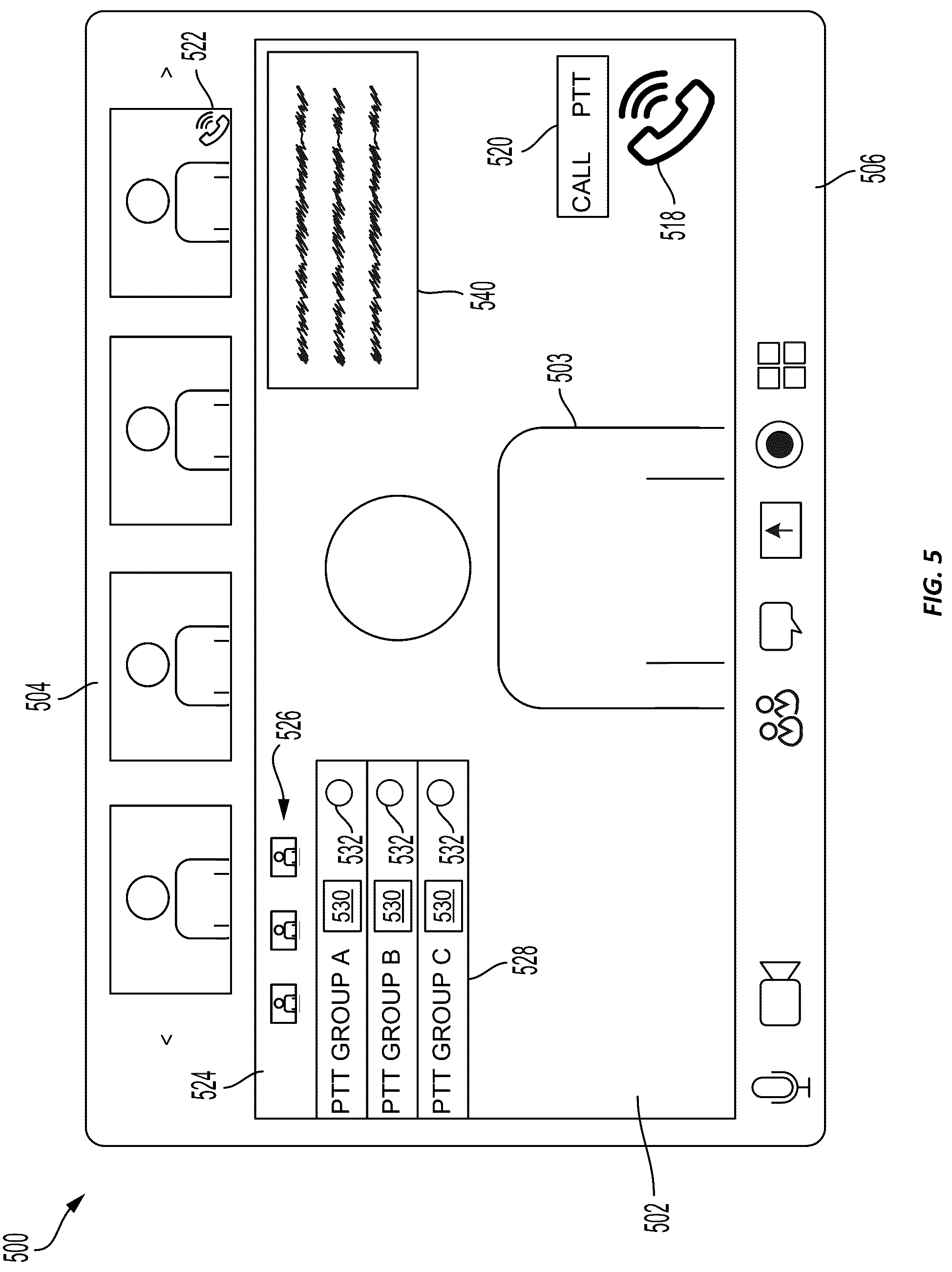 Patent US12328646 Figure 5 – Integrated push-to-talk communication